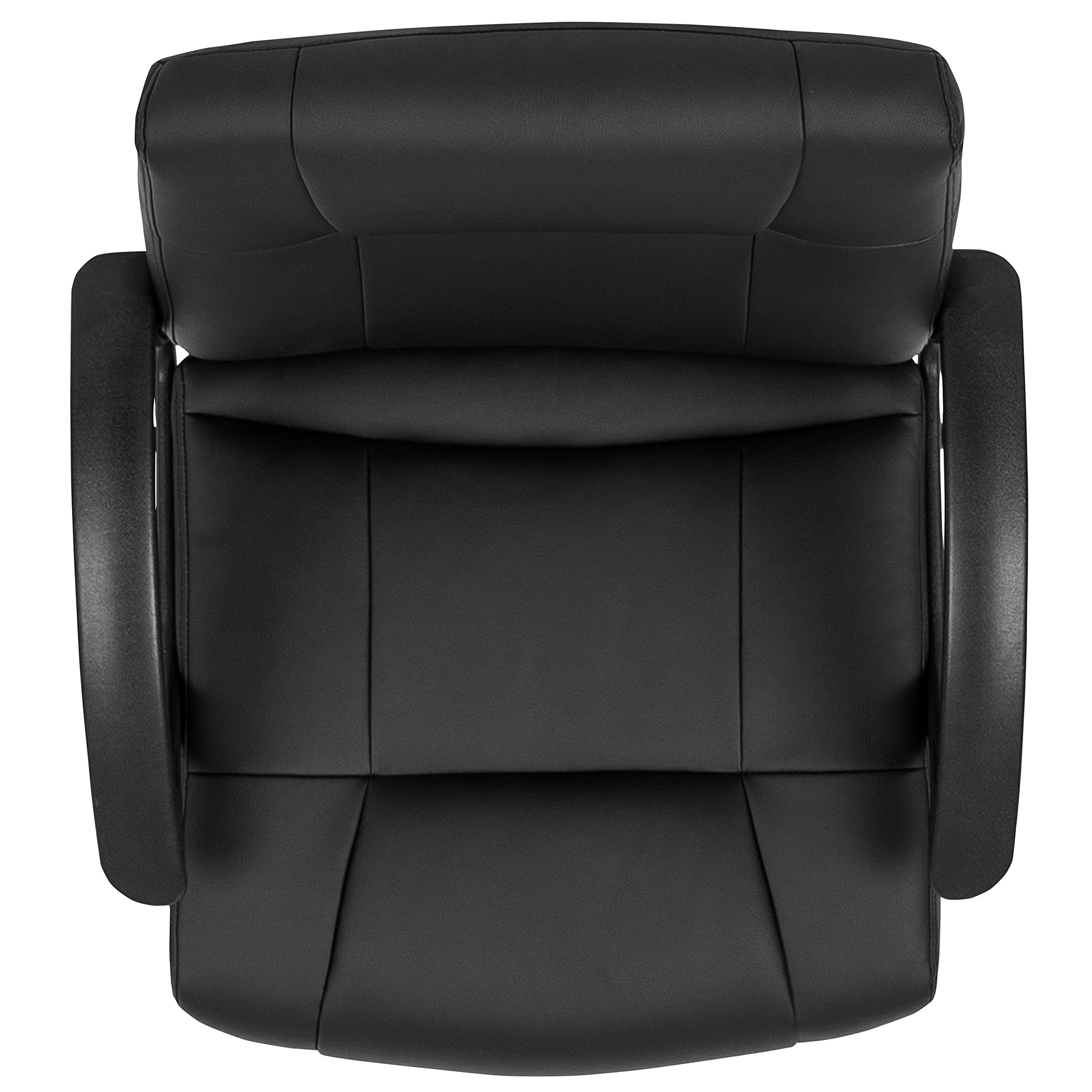 Flash Furniture Coffman Ergonomic Mid-Back Office & Gaming Chair - Black LeatherSoft with Padded Seat & Arms - Perfect for Home Office, Gaming Setup & Workspace Comfort
