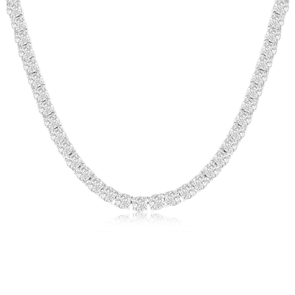 Elegant Sterling Silver Necklaces for Women | Diamond-Cut Cubic Zirconia Pendant Necklace | Hypoallergenic Rhodium Plated Chain | Perfect for Parties, Weddings & Christmas Gifts
