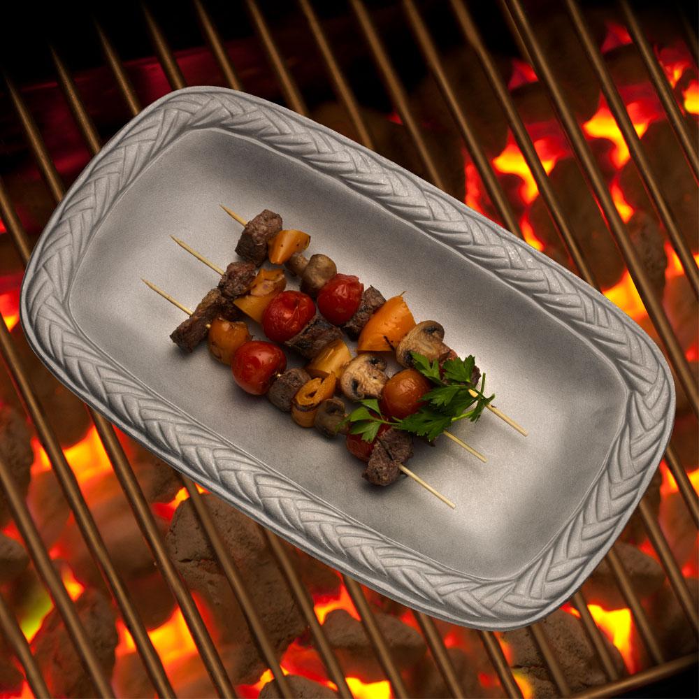 Premium Stainless Steel Grill Tray for BBQ & Outdoor Cooking - Non-Stick Grill Accessories for Meat, Vegetables & Seafood - Perfect for Backyard Grilling, Camping & Picnics