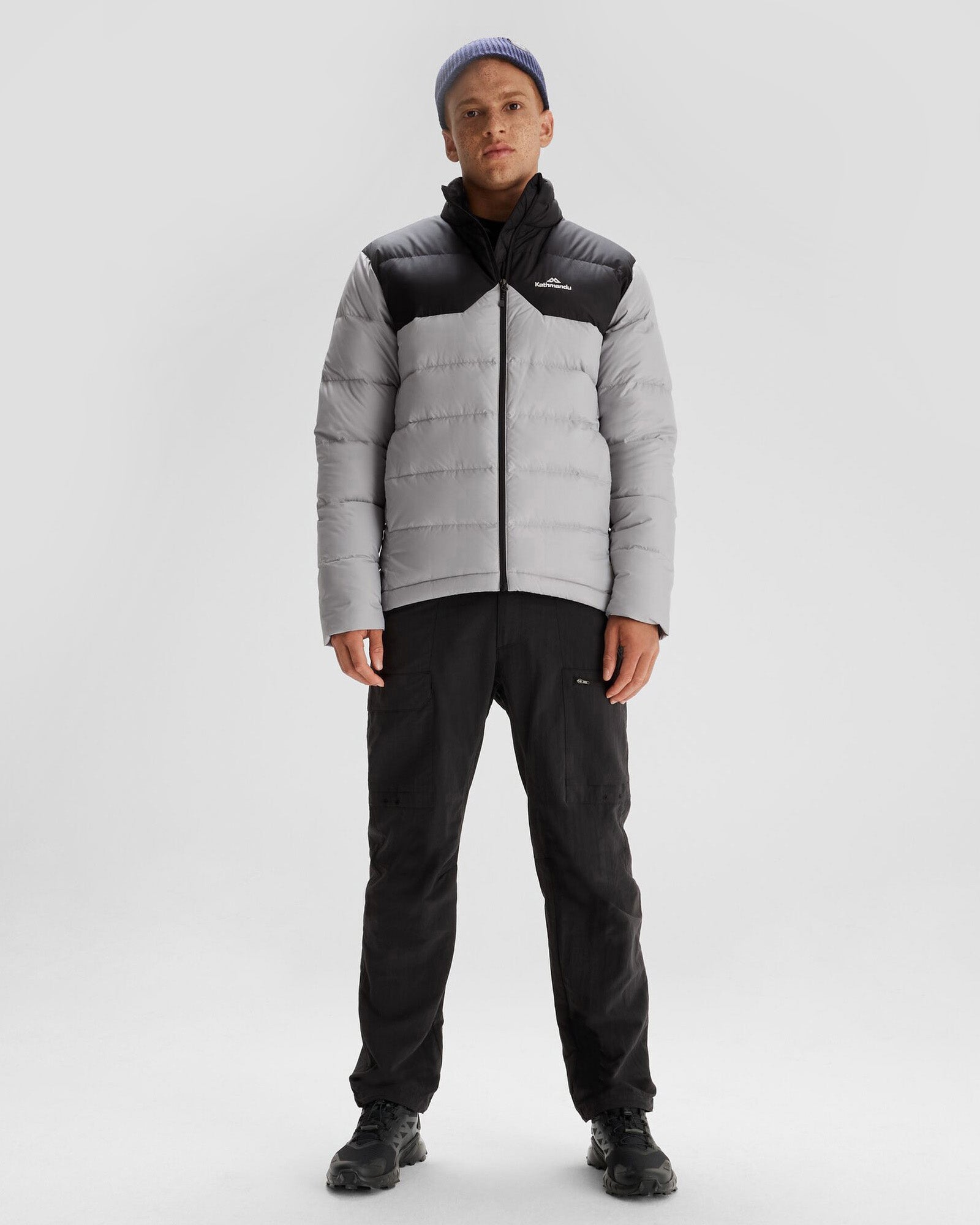 Men's Epiq Down Jacket - Steel Grey & Black | Winter Warm Puffer Coat for Outdoor Activities & Casual Wear