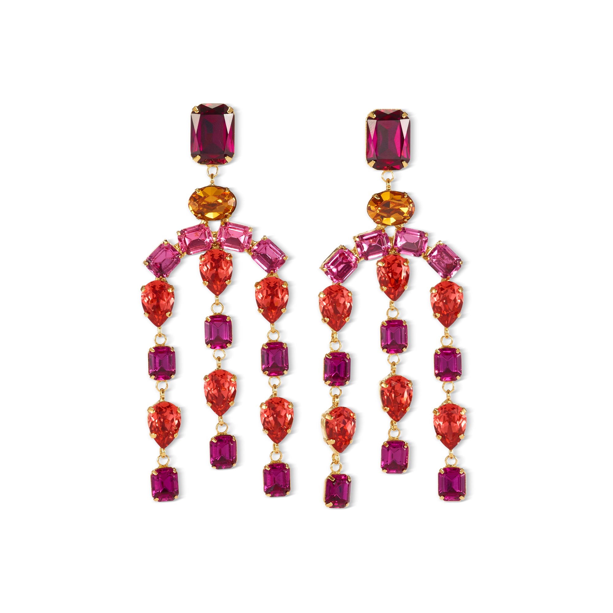Mika Crystal Chandelier Earrings for Women - Elegant Dangling Drop Earrings with Sparkling Rhinestones - Perfect for Weddings, Parties & Evening Events