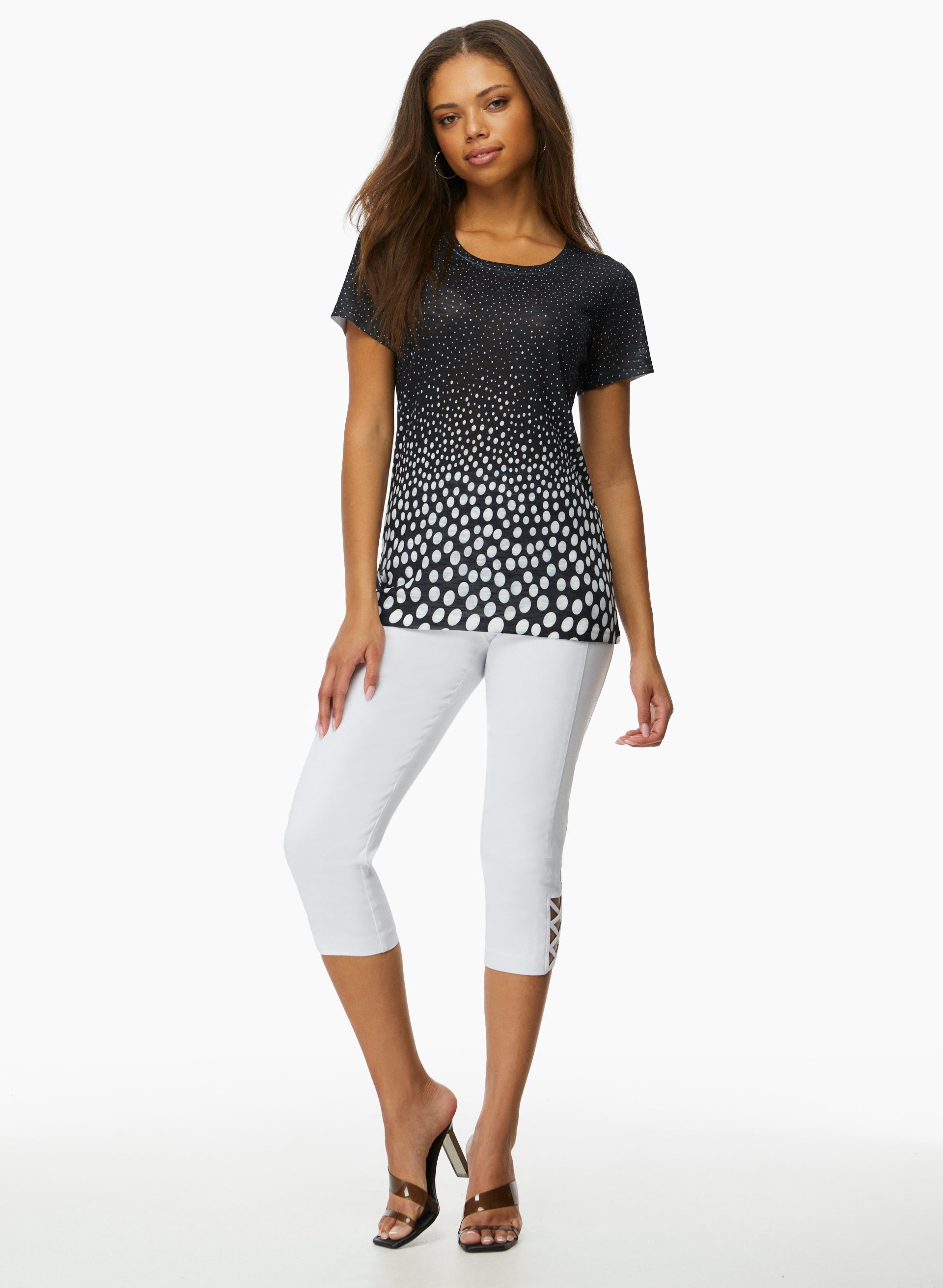 Women's Cross Detail Capris - Stretchy High Waist Yoga Pants for Workout & Lounge - Perfect for Yoga, Running, Gym & Casual Wear