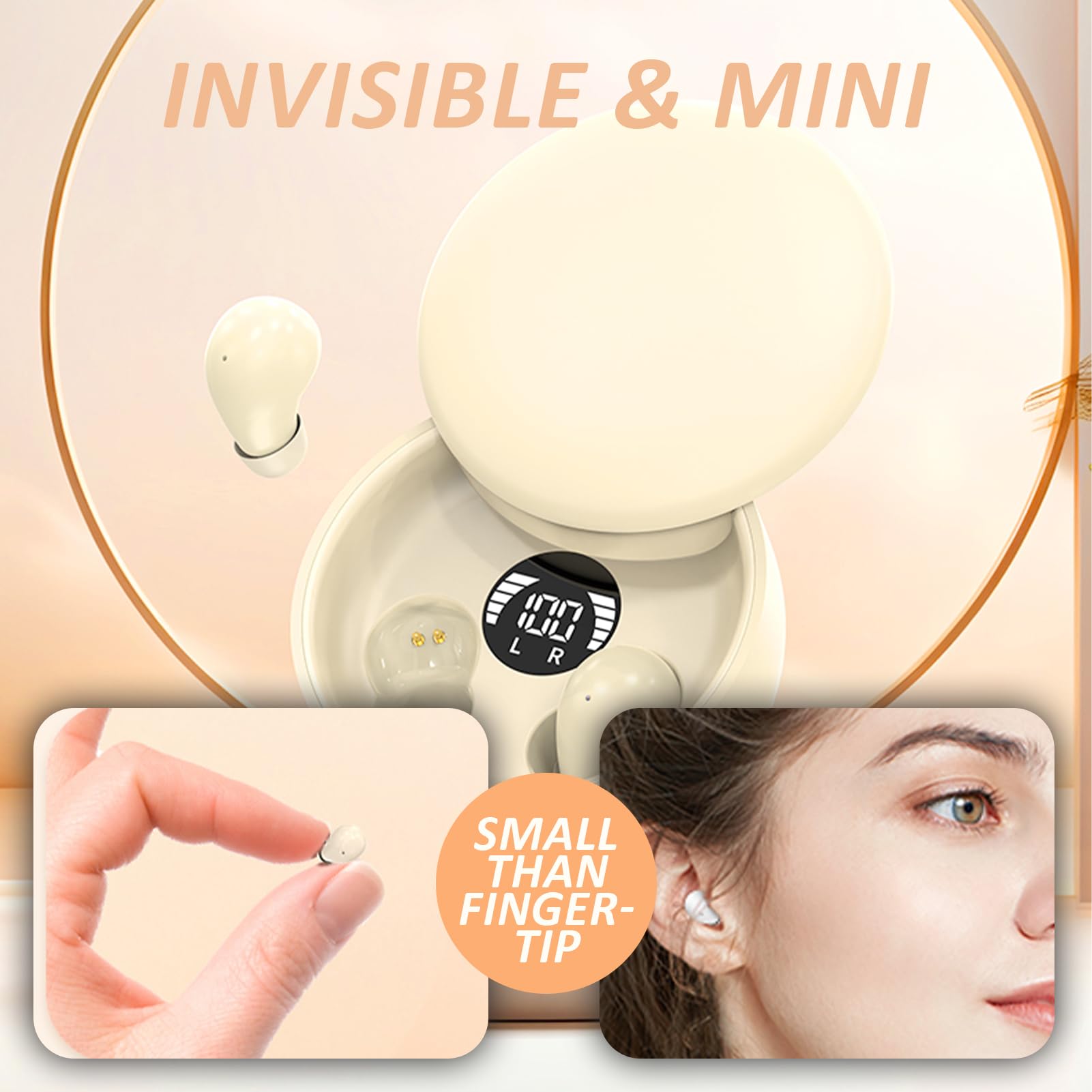 Loluka Smallest Mini Wireless Bluetooth Earbuds - 6H Playtime, Lightweight, Touch Control, Bluetooth 5.4 for Small Ears - Fast Charging, Invisible Fit - Perfect for Running, Workouts & Daily Commute