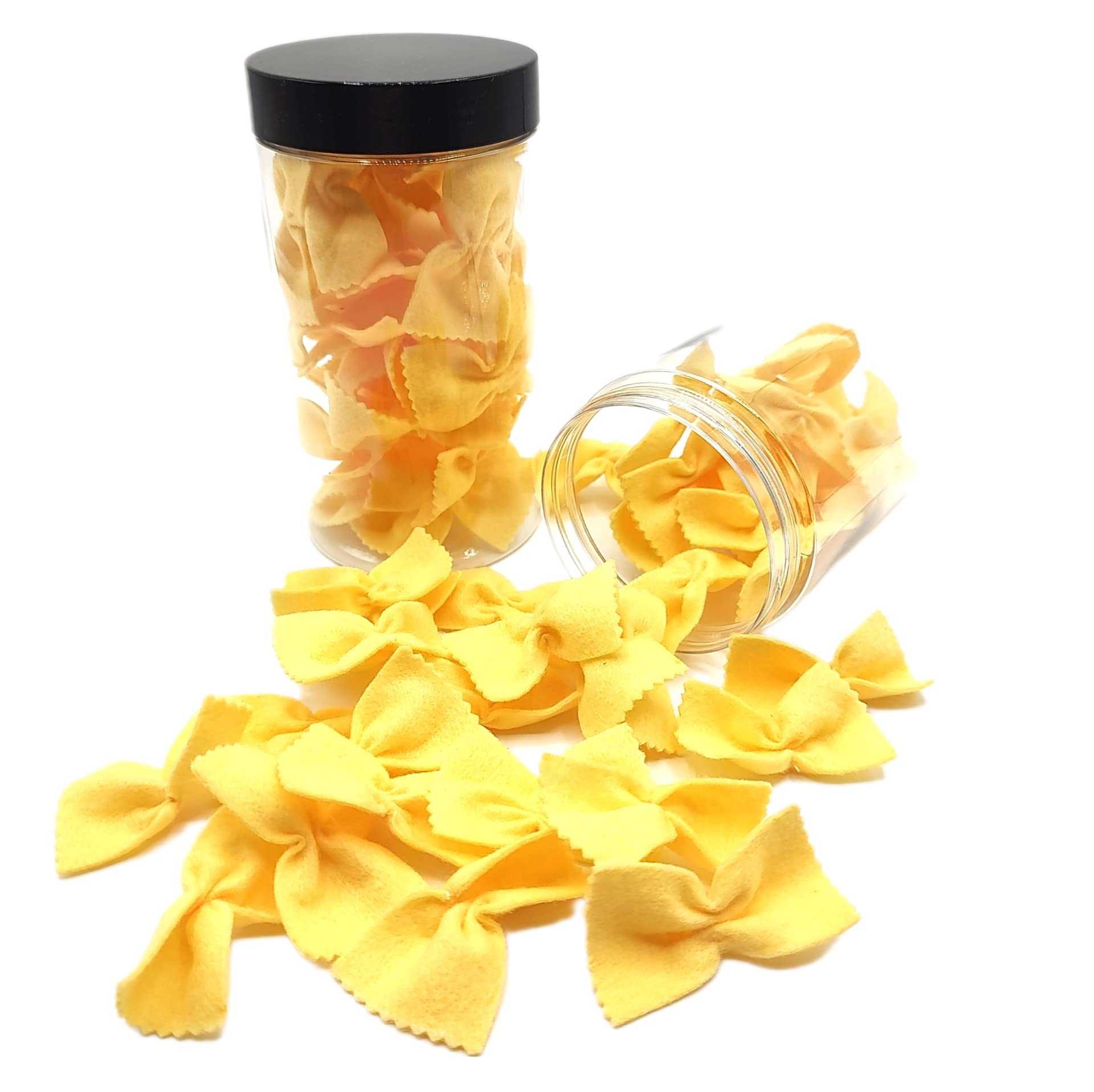 Soft Felt Pasta Play Food - 36 Realistic Farfalle Bow Tie Pasta Toys for Kids Kitchen Pretend Play | Montessori Sensory Toy for Toddlers, Daycare & Preschool Learning Activities (Beige, Jar Packaging)