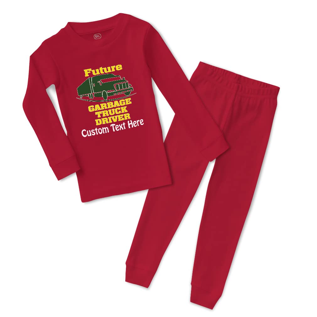 Custom Cotton Toddler Pajamas for Boys & Girls - Future Garbage Truck Driver Design - Snug Fit Sleepwear for Kids - Perfect for Bedtime, Playtime & Holiday Gifts