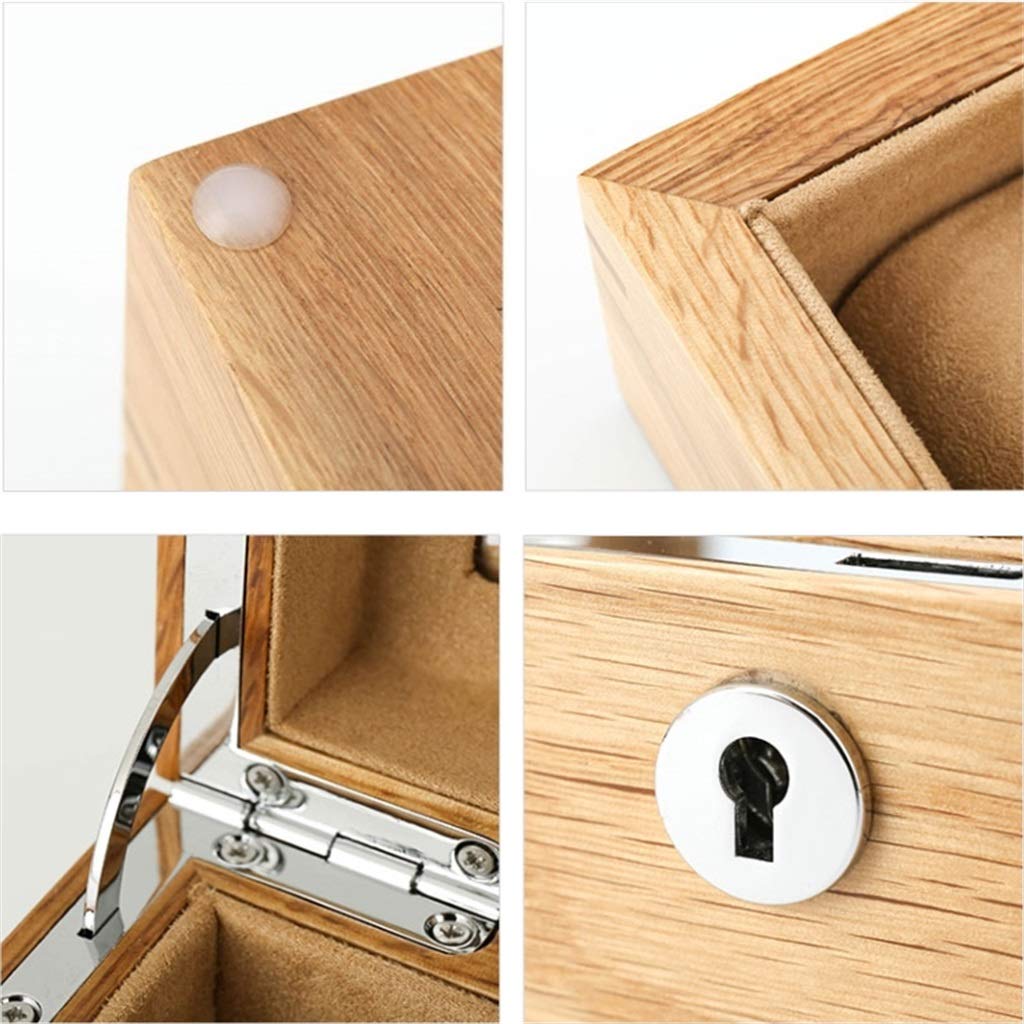 Premium Wooden Watch Box with Lock - 10 Grid Jewelry Organizer Display Case for Watches, Bracelets & Rings - Wood Color/Brown Lining (30×21.5×10cm) - Perfect for Home, Office & Travel Storage
