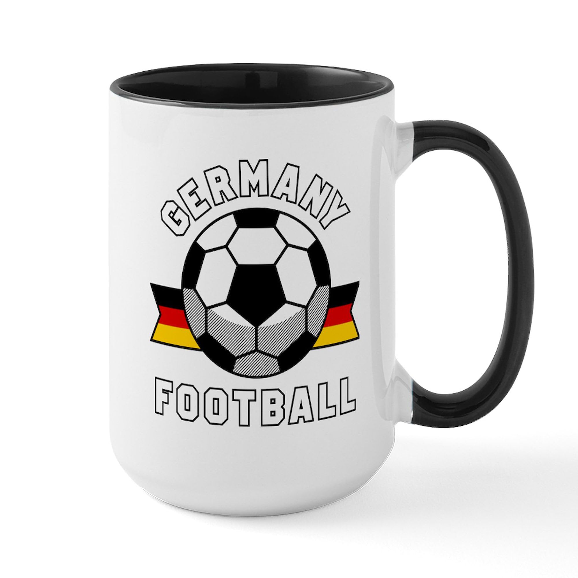 Germany Football Fan Mug - 15 oz (444 ml) Ceramic Coffee Cup with Handle - Perfect for Soccer Fans, Gifts, Home & Office Use
