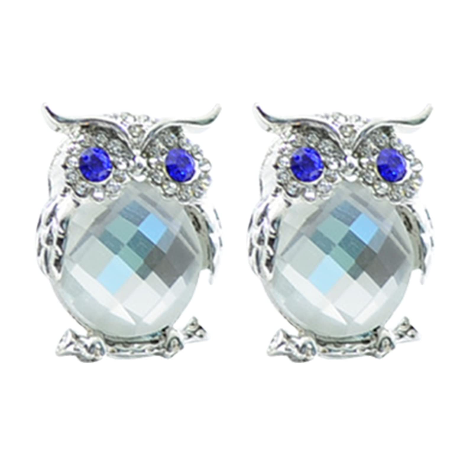 Diamond Stud Earrings for Women - Crystal Glass Owl Fringe Dangle Earrings | Elegant & Stylish Jewelry for Parties, Weddings & Daily Wear
