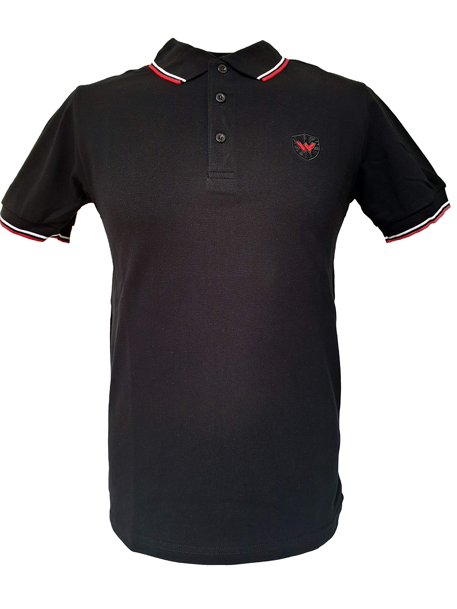 Warrior Clothing England Men's Slim-Fit Pique Polo Shirt - Burgundy Oxblood Skin Mod Punk Style | Casual & Business Wear for Men