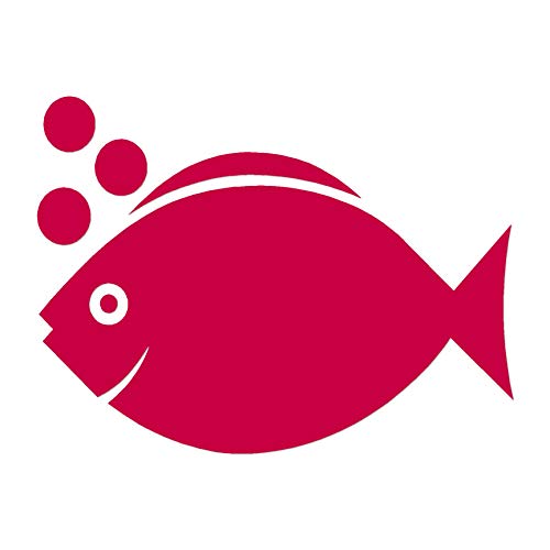 Cute Fish Bubbles Vinyl Decal Sticker - 7.75 x 5.75 Inch Red Waterproof Sticker - Perfect for Laptops, Cars, Windows & DIY Crafts
