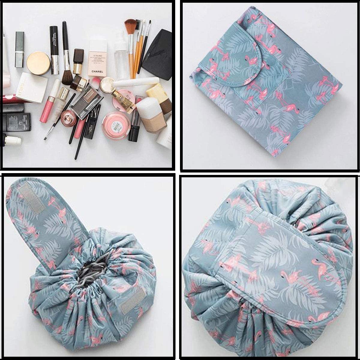 TERXA Travel Toiletry Organizer - Waterproof Cosmetic Bag with Drawstring | Portable Makeup Pouch & Jewelry Organizer | Ideal for Vacation, Gym & Business Trips | Compact Travel Accessories (Multicolor, Pack of 1)