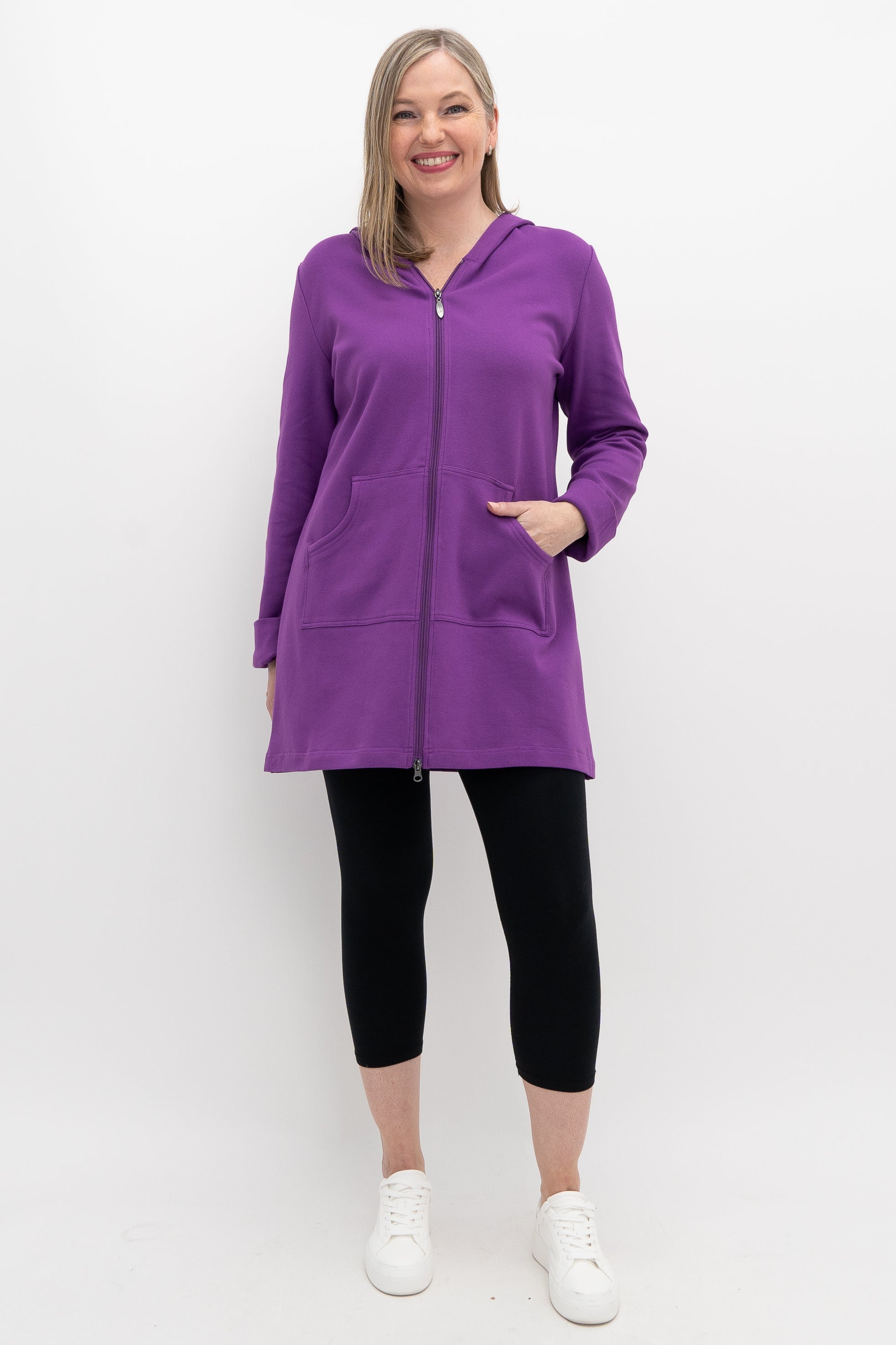 Fuchsia Cotton Cortes Jacket for Women - Lightweight & Comfortable Outerwear for Spring & Fall Fashion