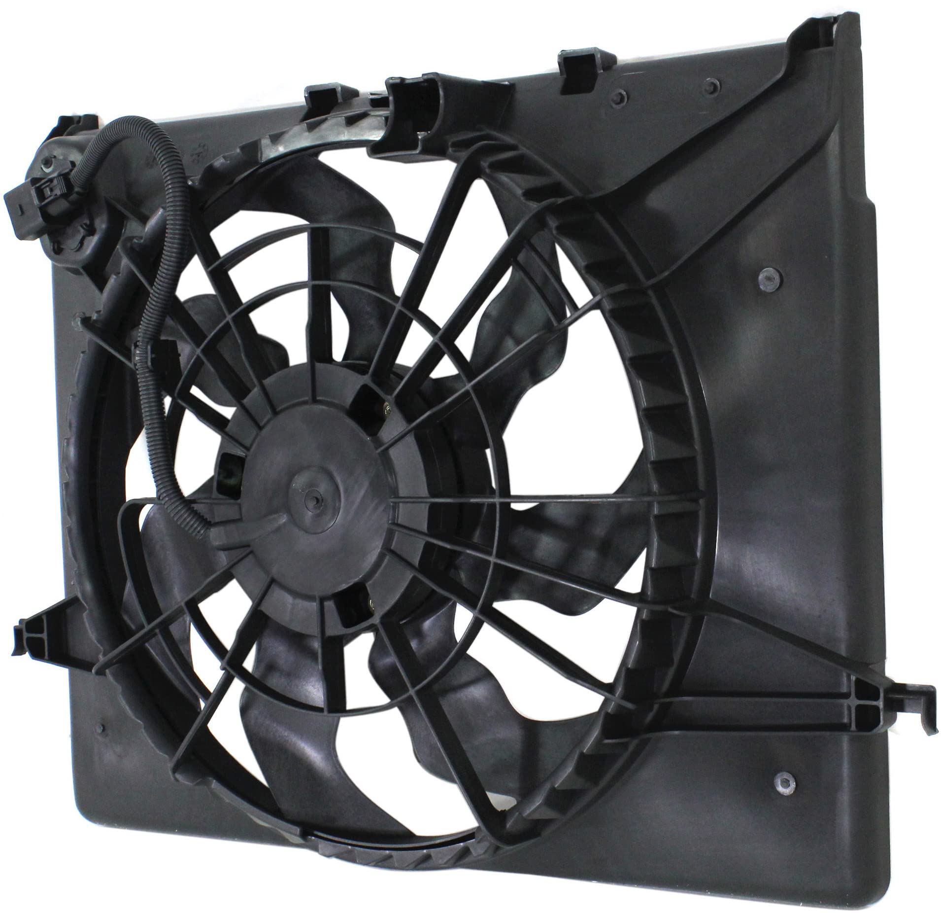 Go-Parts Radiator Fan Assembly for Hyundai Sonata/Kia Optima 2011-2013 | 2.0L Engine Cooling Fan with Resistor | Direct Replacement for 2012-2013 Models | Perfect for Overheating Prevention & AC Performance