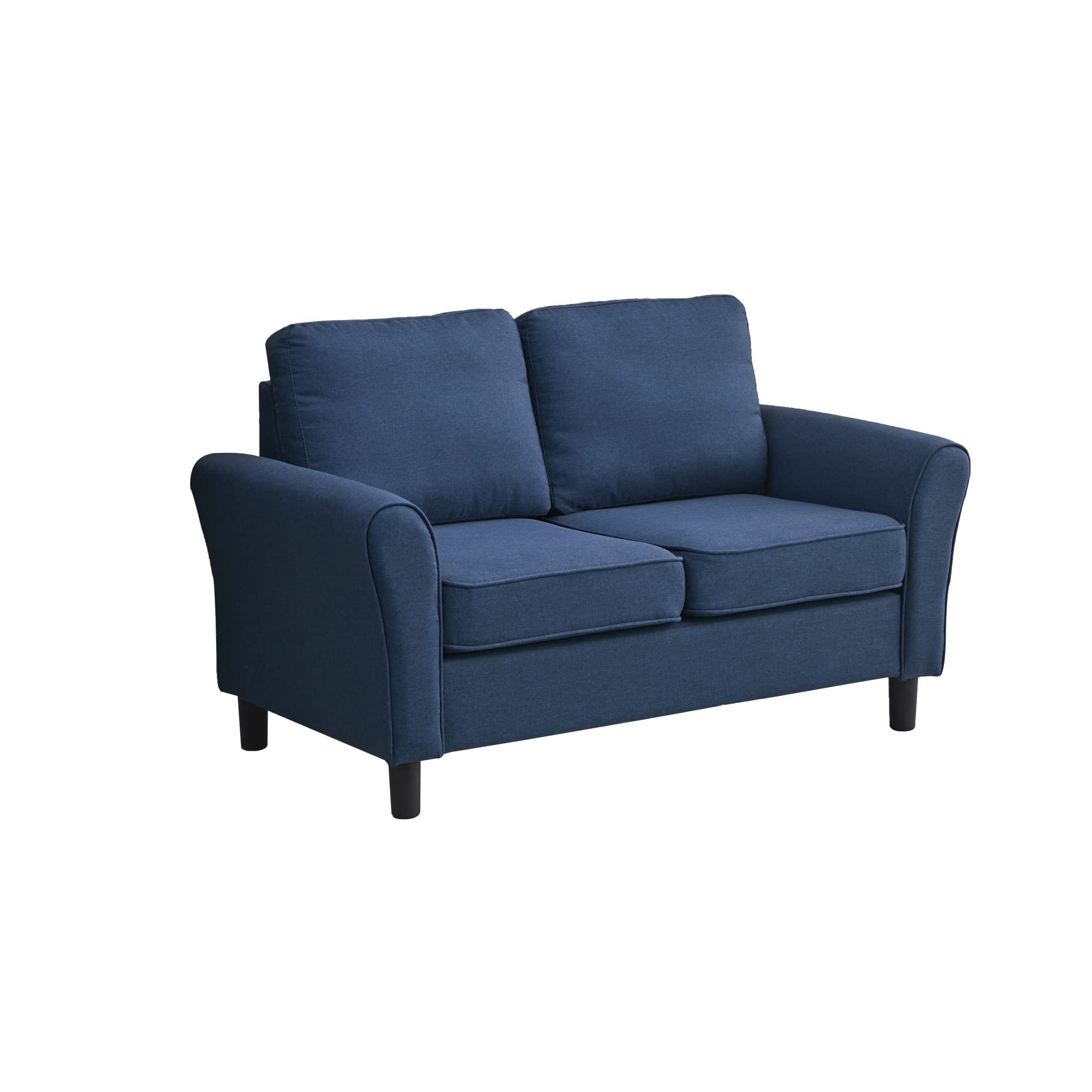 Modern Linen Loveseat Sofa - Comfortable Blue Couch for Living Room, Office & Bedroom - Perfect for Small Spaces, Apartments and Cozy Home Decor