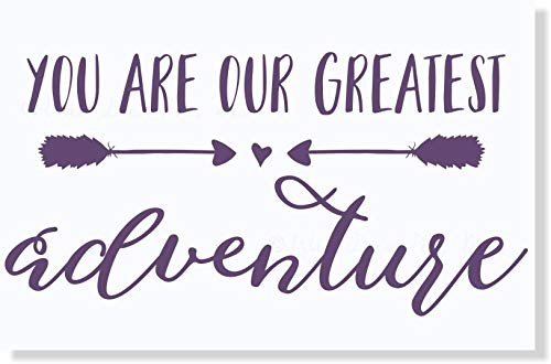 Nursery Our Greatest Adventure Wall Decal Stickers - 23x12 Inch Plum - Baby Room Decor, Nursery Art, Vinyl Wall Stickers for Kids' Bedroom, Playroom & Nursery