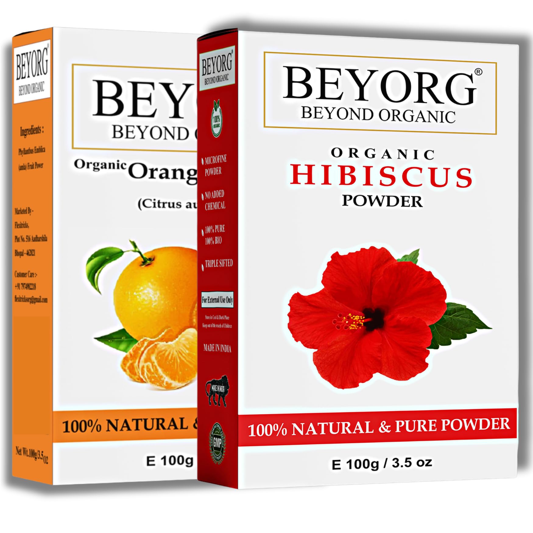 100% Pure & Natural Orange Peel Powder & Hibiscus Powder for Hair Growth & Conditioning - 200g Herbal Hair Care Treatment for Stronger, Healthier Hair | DIY Hair Masks, Scalp Treatments & Natural Hair Care Solutions