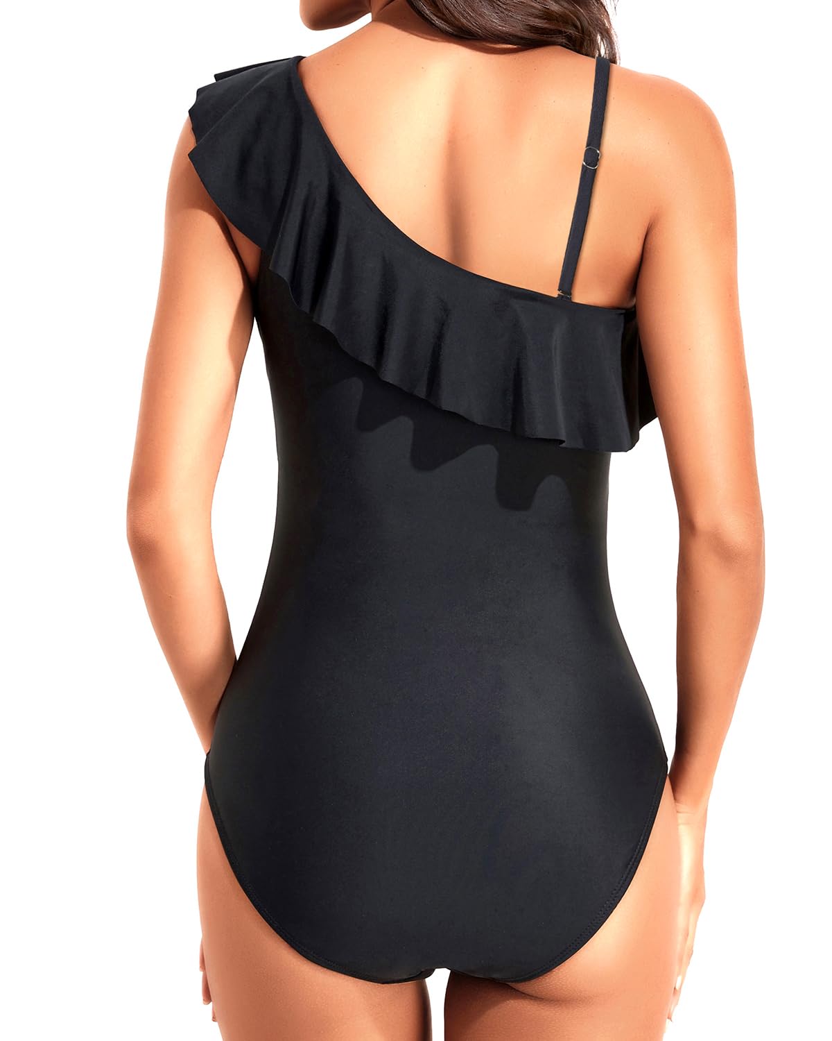 Tempt Me Women's One Piece Swimsuits - Tummy Control One Shoulder Bathing Suit with Ruffle Detail | Sexy Swimwear for Beach Vacation & Pool Party