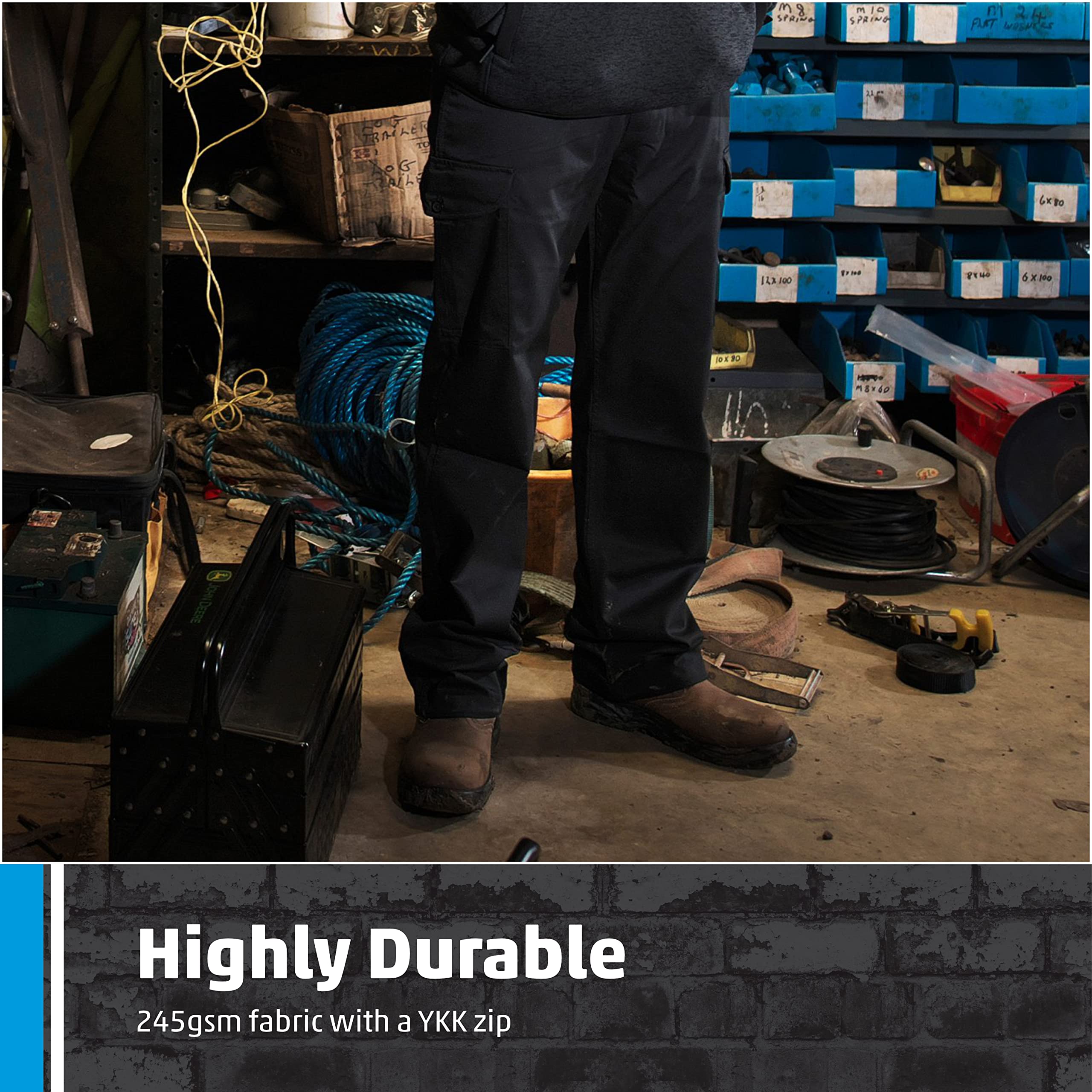 Men's Combat Cargo Work Trousers - Multi-Pocket & Drawcords - Outdoor & Tactical Use