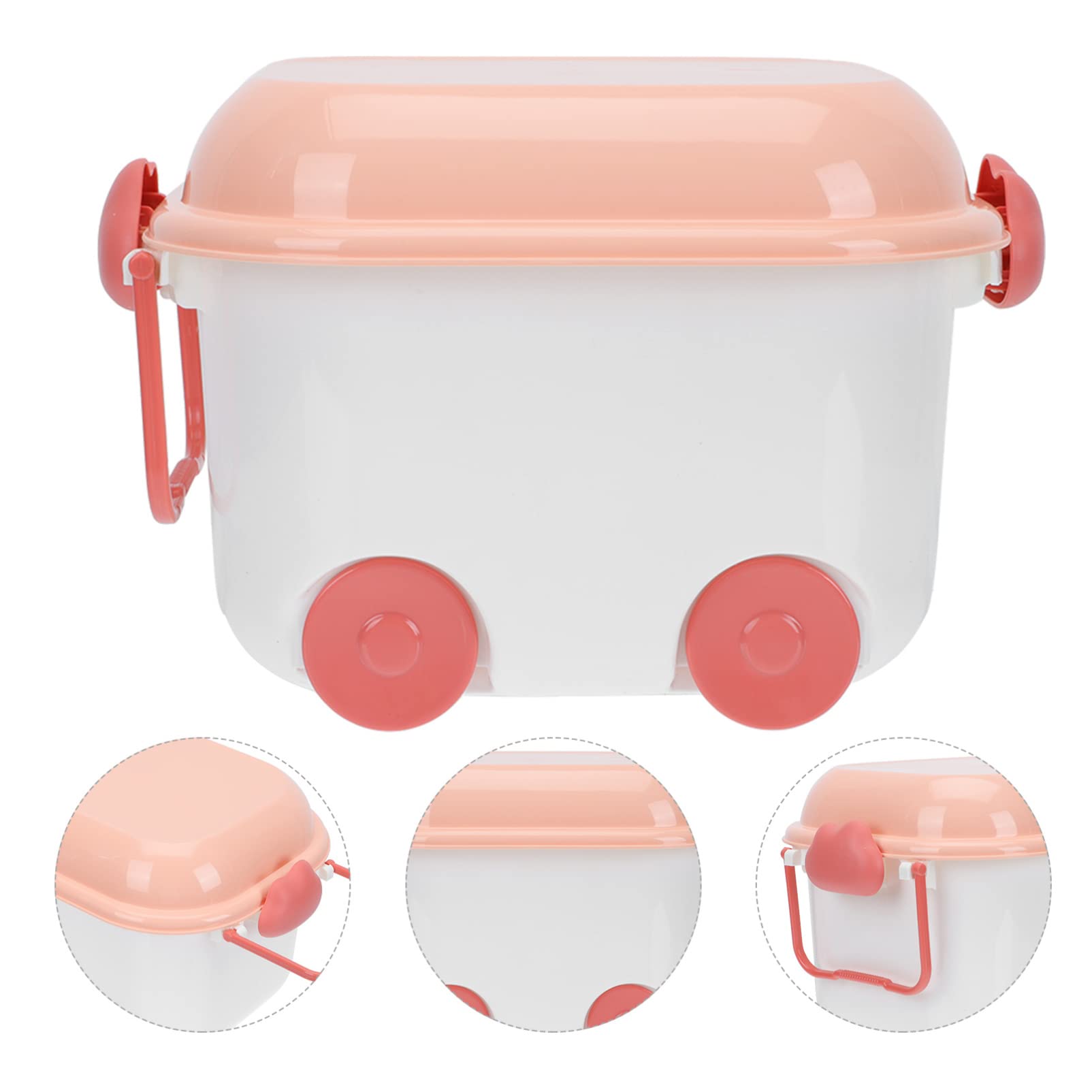 Plastic Storage Box with Wheels & Lid - Cabilock Organizer Bin for Books, Toys & Supplies | Portable Chest Container for Kids Room, Garage & Office Organization