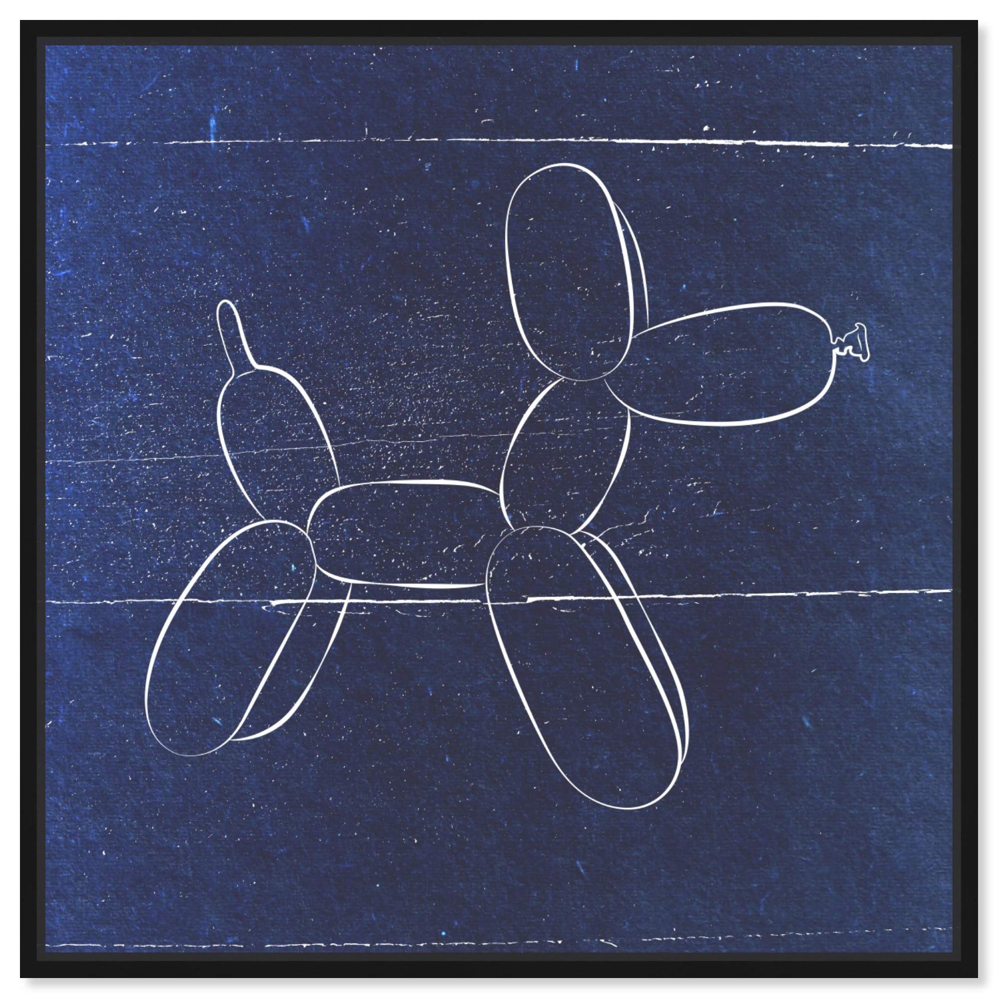 Balloon Blueprint Dogs and Puppies Framed Canvas Wall Art - 30