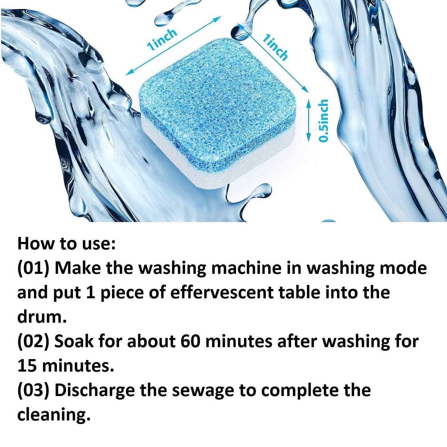 DOEASY Washing Machine Cleaner Tablets - 12 Pack | Deep Cleaning Descaler Powder for Top Load & Front Load Washers | Removes Stains from Drum & Tub | Perfect for Fully Automatic Machines | Use Monthly for Fresh, Odor-Free Laundry
