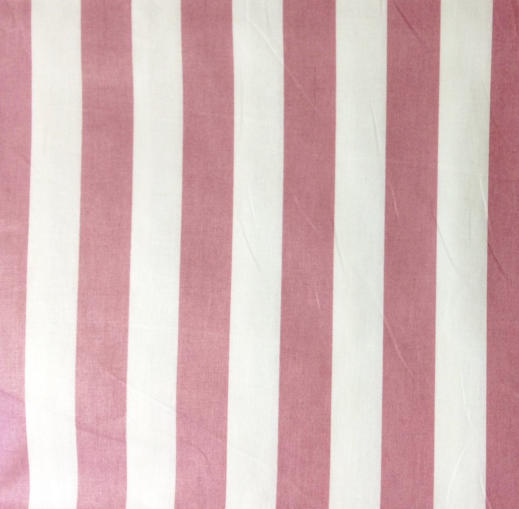 Coral Rose & White Nautical 1 Inch Stripe Cotton Fabric - Indoor/Outdoor Use for Quilting, Sewing, DIY Crafts, Seat Covers, Throw Pillows - Perfect for Coastal Home Decor & Beach-Themed Projects - 1 Yard x 58 Inches