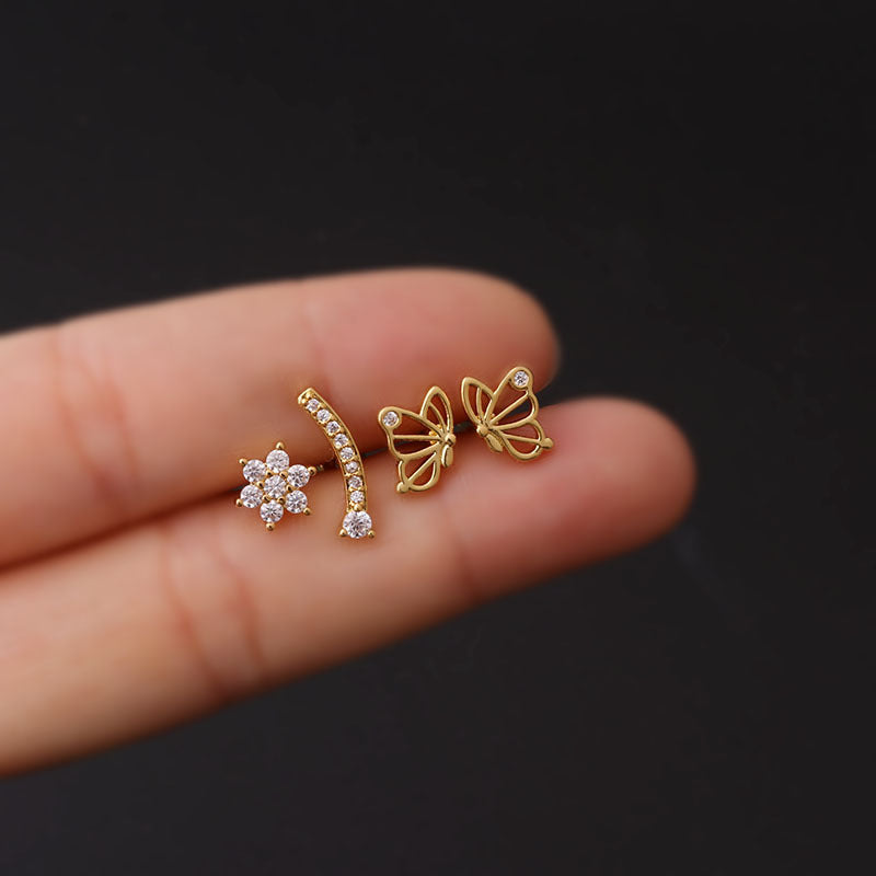16G Butterfly Tiny Cartilage Earring - Dainty Gold Hoop Earrings for Women | Perfect for Everyday Wear, Parties & Gifts