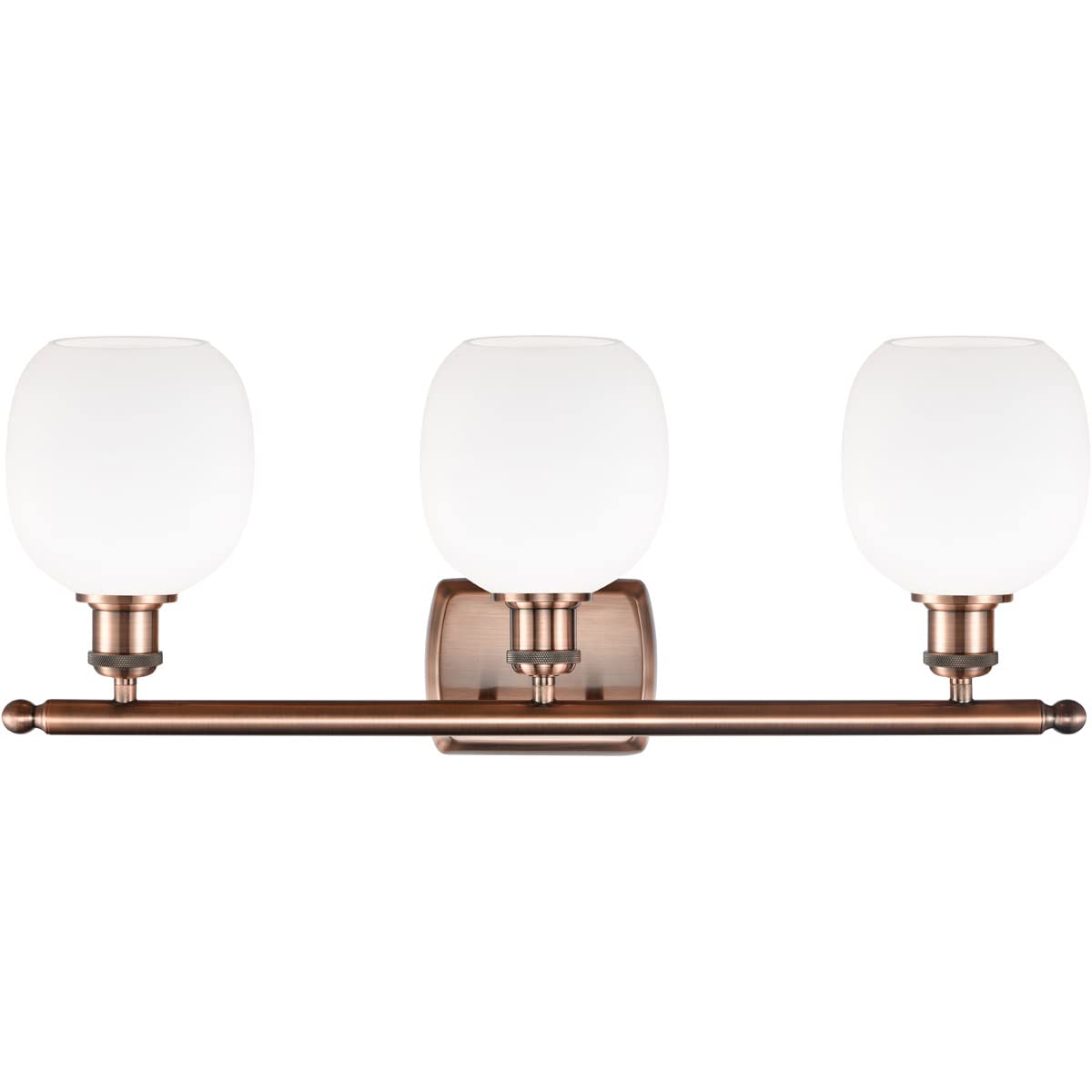 Innovations 516-3W-AC-G101-LED Belfast 3 Light Bathroom Vanity Fixture - Ballston Collection in Antique Copper - Perfect for Bathroom, Powder Room & Master Suite Lighting