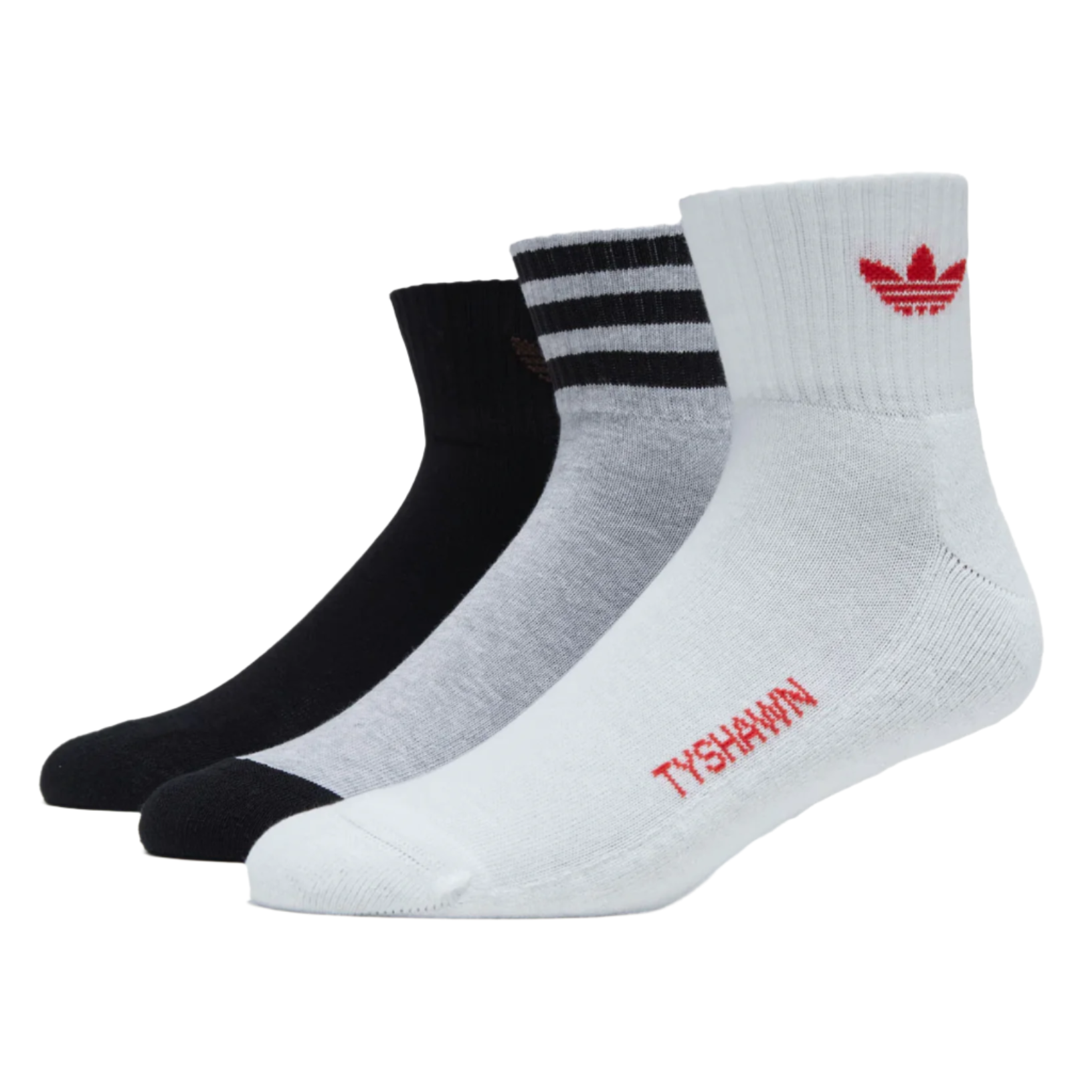 Adidas Tyshawn Sock (3 Pack) - Men's Cushioned Athletic Socks for Running, Basketball & Workout - Breathable & Comfortable Sports Socks for Daily Wear
