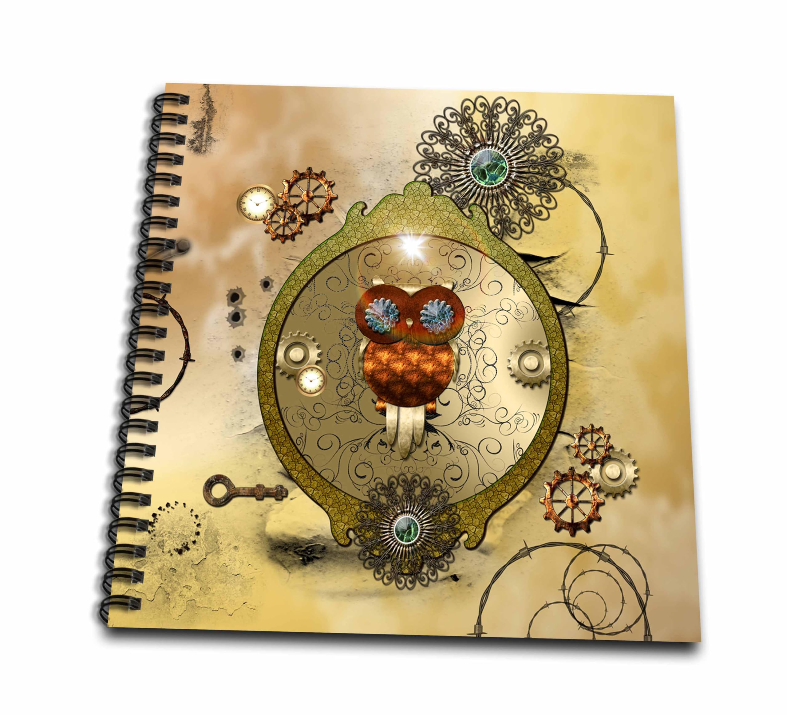 Steampunk 3D Rose Owl Wall Art with Clocks & Gears - Vintage Industrial Decor for Living Room, Bedroom or Office