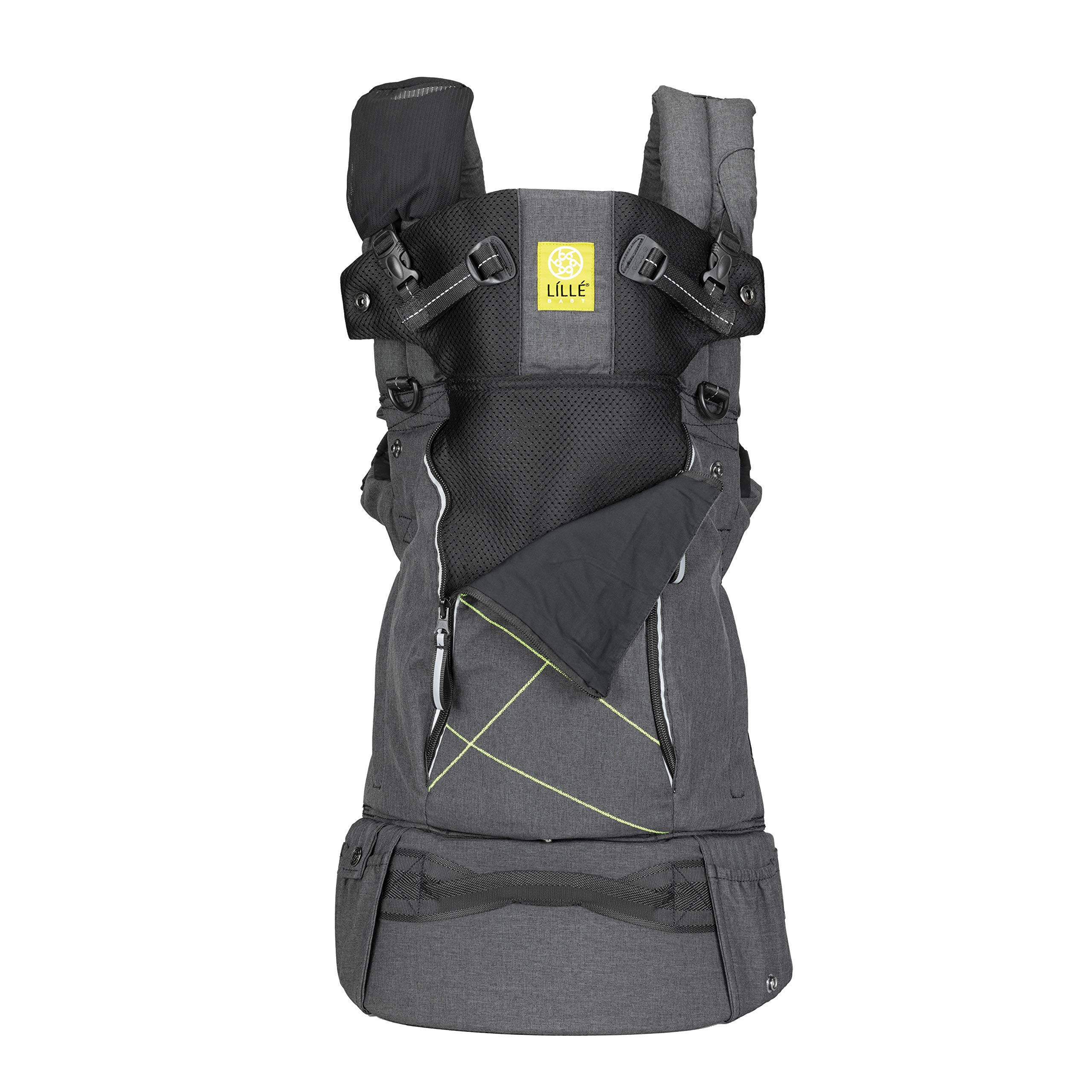 LÍLLÉbaby Pursuit All Seasons 6-in-1 Ergonomic Baby Carrier - Newborn to Toddler (7-45 lbs) with Lumbar Support & 360° Carrying Positions - Graphite Grey - Perfect for Hands-Free Parenting, Hiking, Shopping & Everyday Use