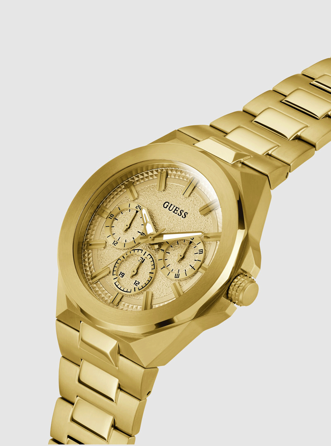 Luxury Gold Dashboard Link Watch for Men - Elegant Stainless Steel Bracelet, Waterproof & Scratch-Resistant - Perfect for Business, Formal Events & Daily Wear