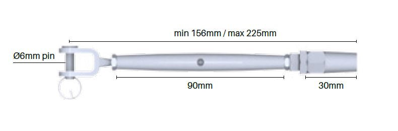 Stainless Steel 316 M6 X 3.2mm Swageless Rigging Screw - Perfect for Marine, Sailing, and Yacht Rigging Applications