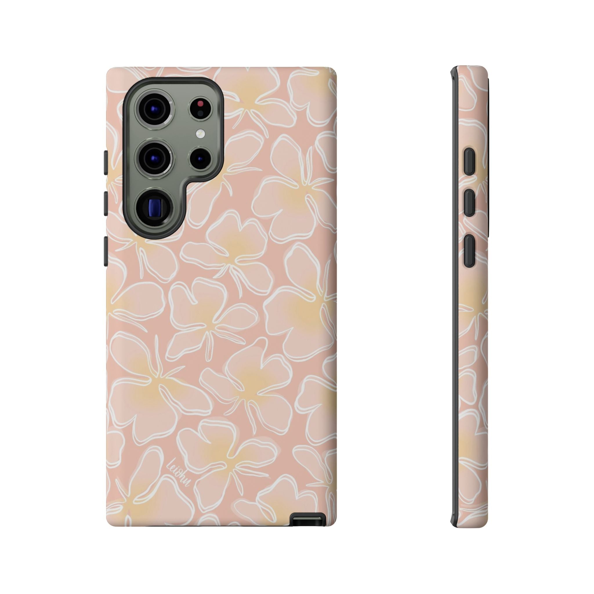 Retro Awapuhi Ke'oke'o Hawaiian Flower Case for Samsung Galaxy - Perfect for Beach Vacations & Summer Style