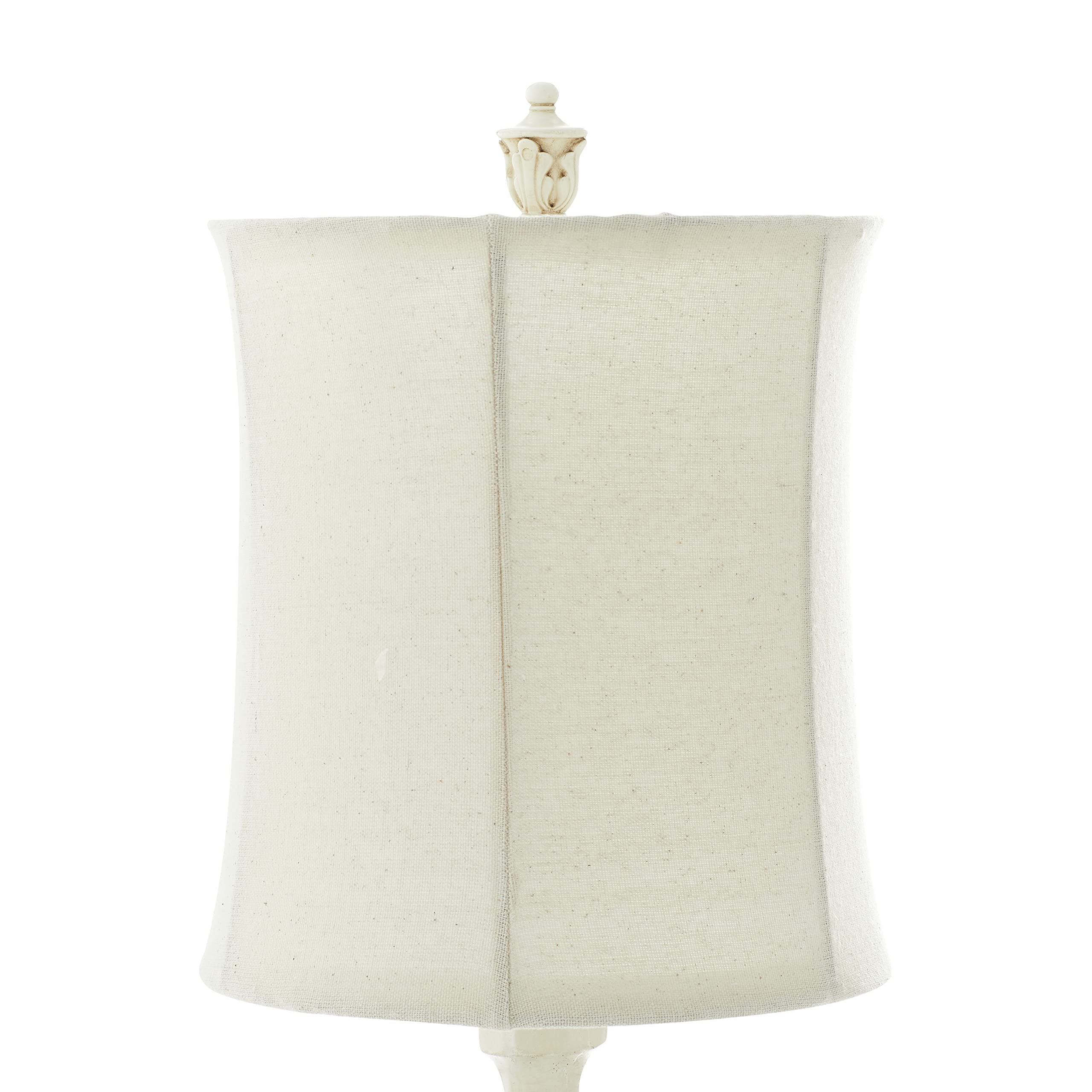 Antique Style Cream Polystone Table Lamp with Drum Shade - 7x7x31 Inches - Perfect for Living Room, Bedroom & Office Decor | Deco 79 Buffet Lamp