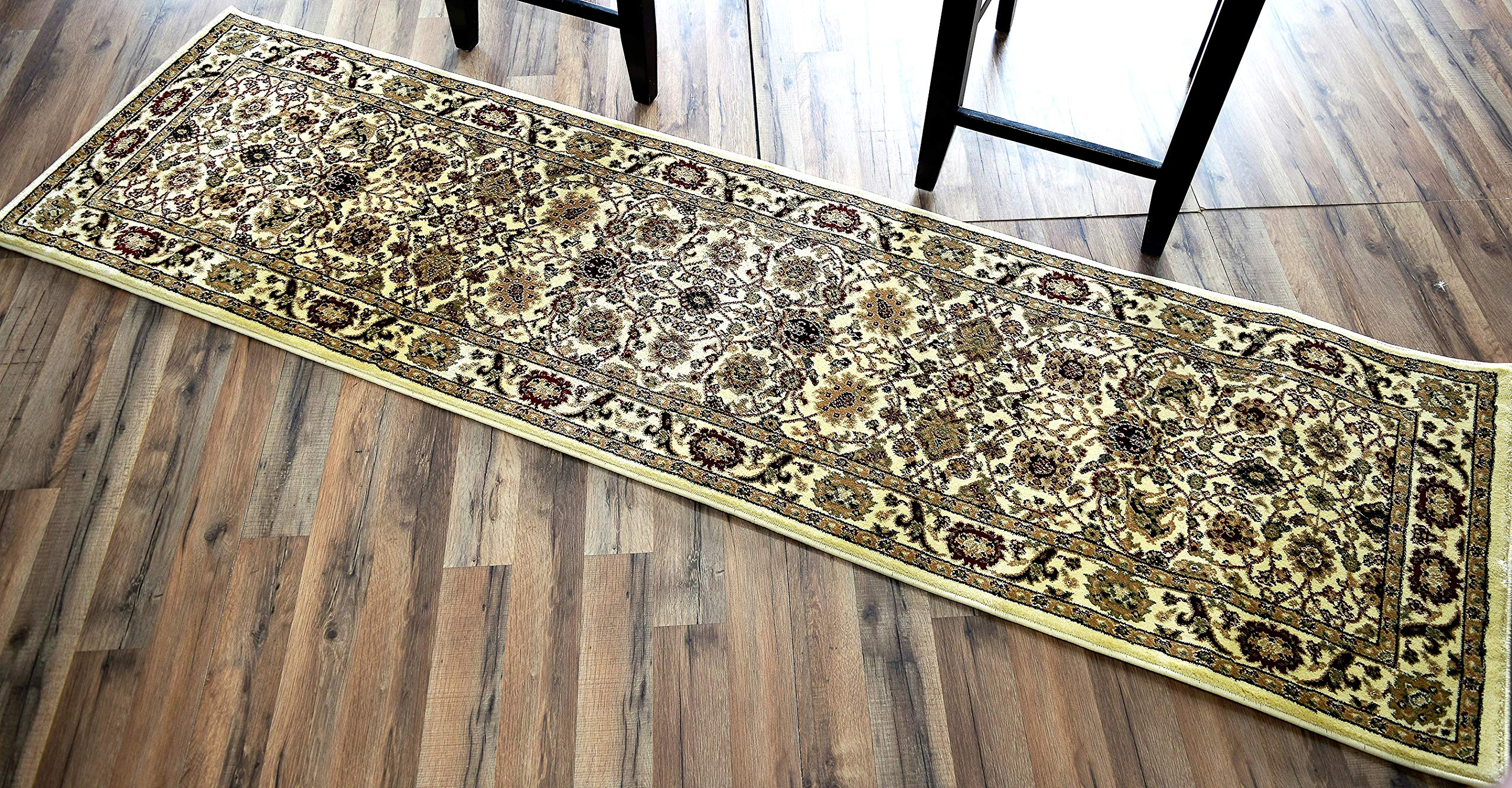 Rugs America New Vision Collection 1332 Oriental Traditional Area Rug - Tabriz Cream 2'3