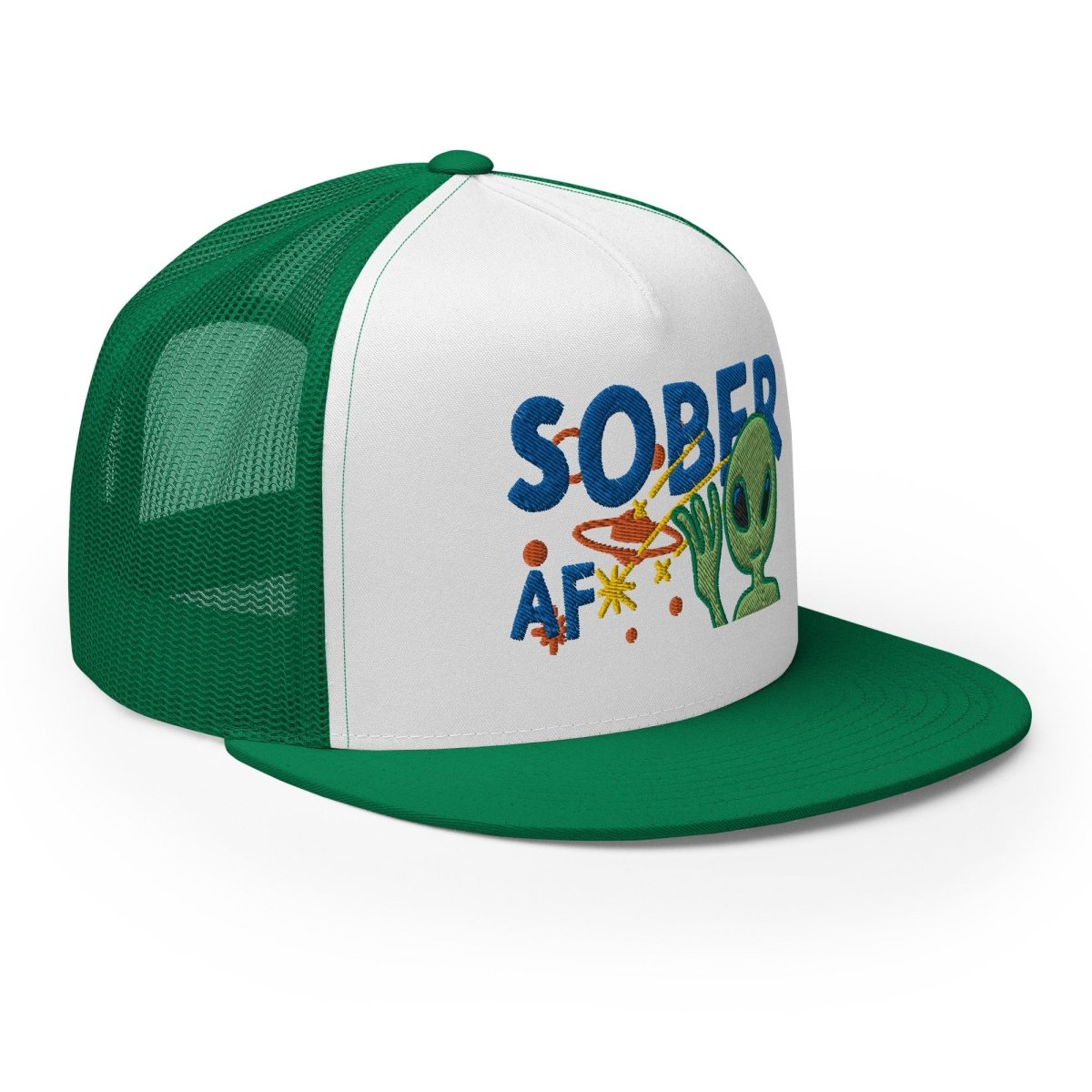 Sober AF Embroidered Trucker Cap - Funny Recovery Hat for Men & Women - Perfect for AA Meetings, Sobriety Gifts & Everyday Wear