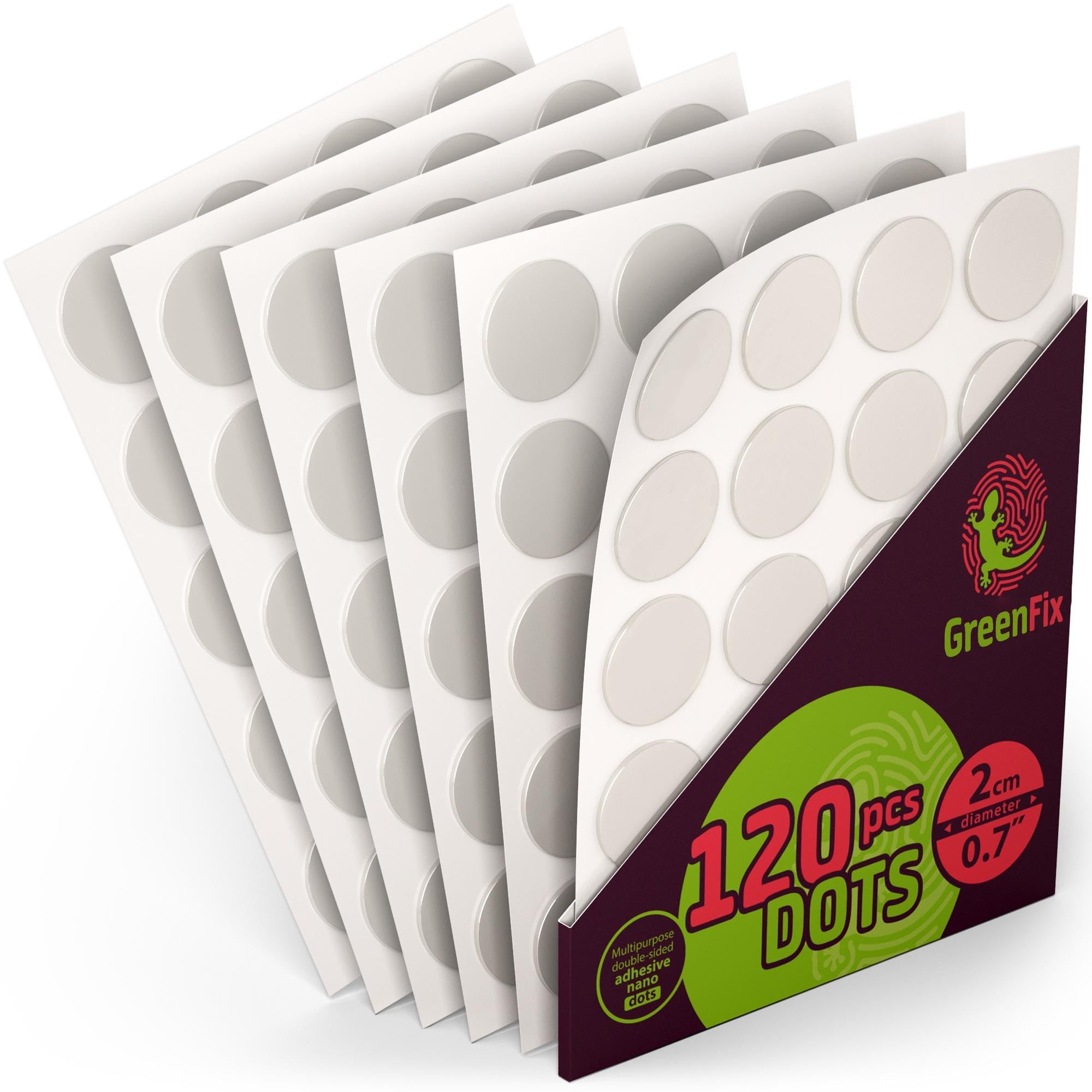 120PCs Double Sided Sticky Dots - Removable Non-Marking Poster Putty & Adhesive Dots for Wall Hanging Without Nails - Strong Sticky Pads for Crafts, Photos, Balloons & Home Decor - Perfect for DIY Projects, School Displays & Party Decorations