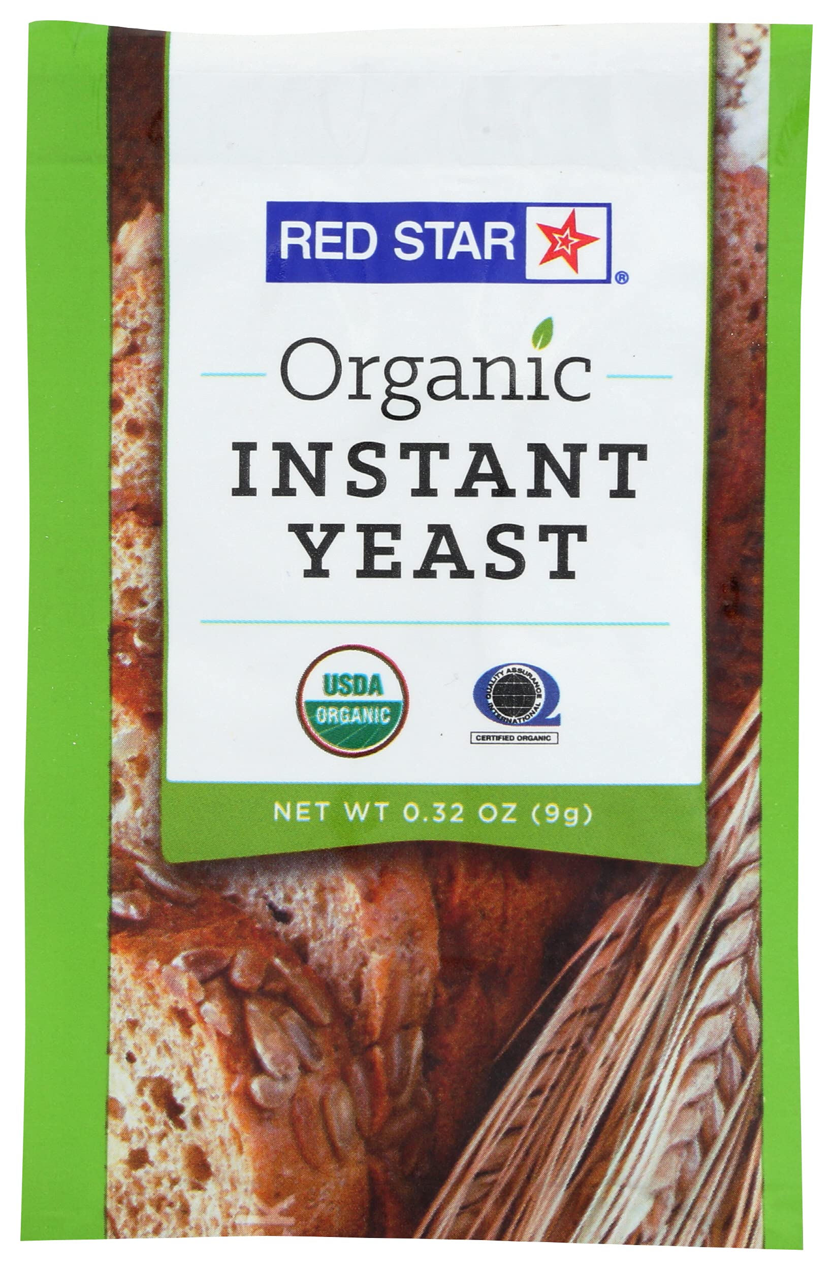 Organic Instant Yeast - Red Star Kosher Certified, USDA Organic, 0.32oz (Pack of 20) | Perfect for Baking Bread, Pizza Dough & Pastries at Home