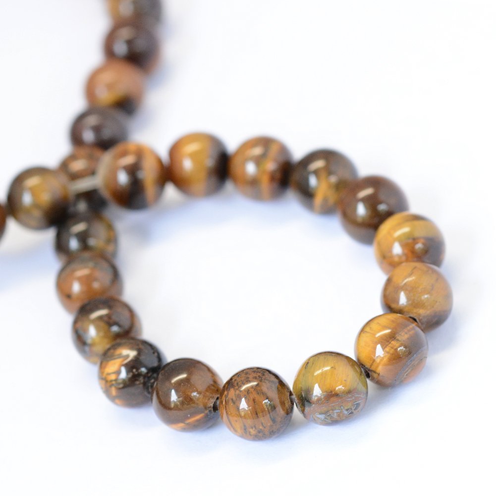 Natural Tiger Eye Beads Strands - 5 Strands, 15.5 Inches, 6-6.5mm Round Gemstone Beads, Grade AB, Undyed, 1mm Hole for Jewelry Making - DIY Bracelets, Necklaces & Craft Projects - Perfect for Boho, Spiritual & Healing Jewelry Designs