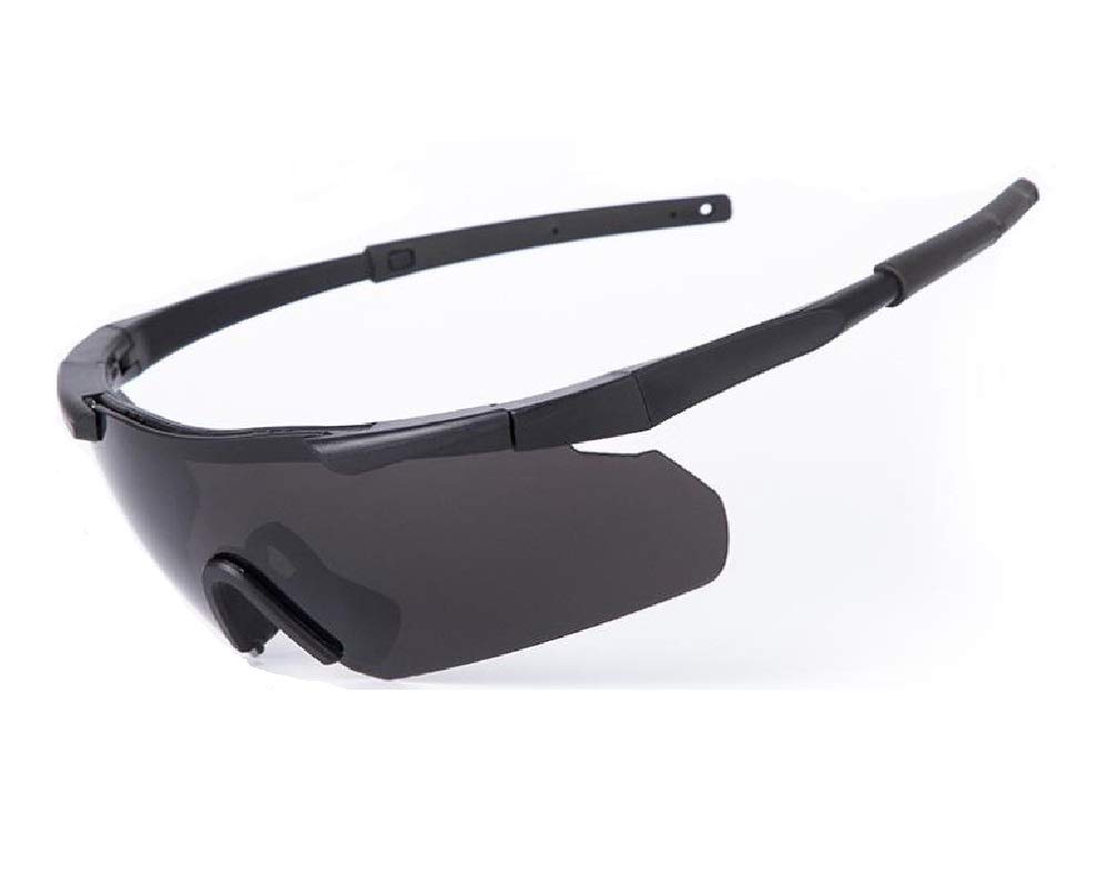 GALAXYLENSE ICE Tactical Combat Glasses for Men - Polarized Shooting & Hunting Glasses with 3 Interchangeable Lenses - UV Protection for Outdoor Sports, Military, and Airsoft Activities