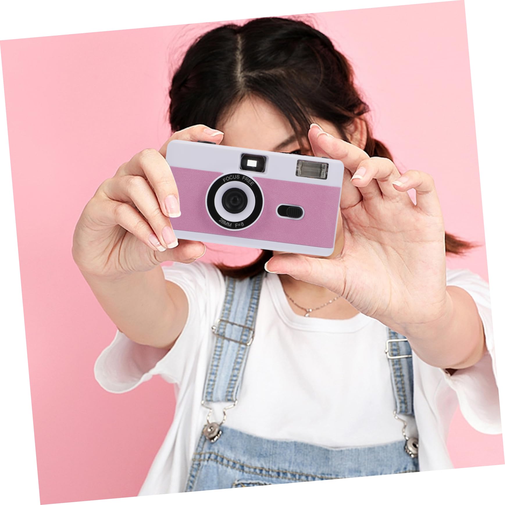 DOITOOL 35mm Film Reusable Vintage Retro Camera - Pink, Purple & White - No Battery Needed - Perfect for Travel, Street Photography & Gifts