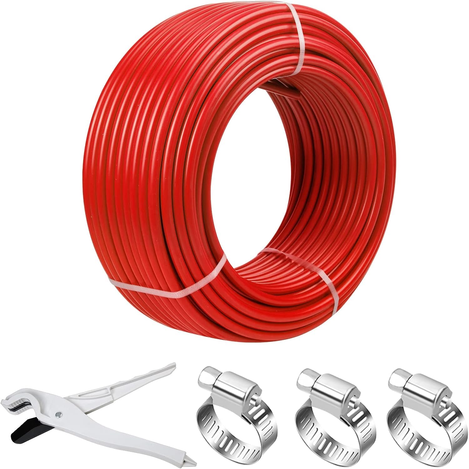 1/2 Inch PEX-B Pipe 300ft Roll - EVOH Oxygen Barrier, Durable & Leak-Proof Flexible Tubing for Residential Water Lines & Radiant Heating Systems - Ideal for Home Plumbing, Hydronic Heating & Underfloor Heating (Red)