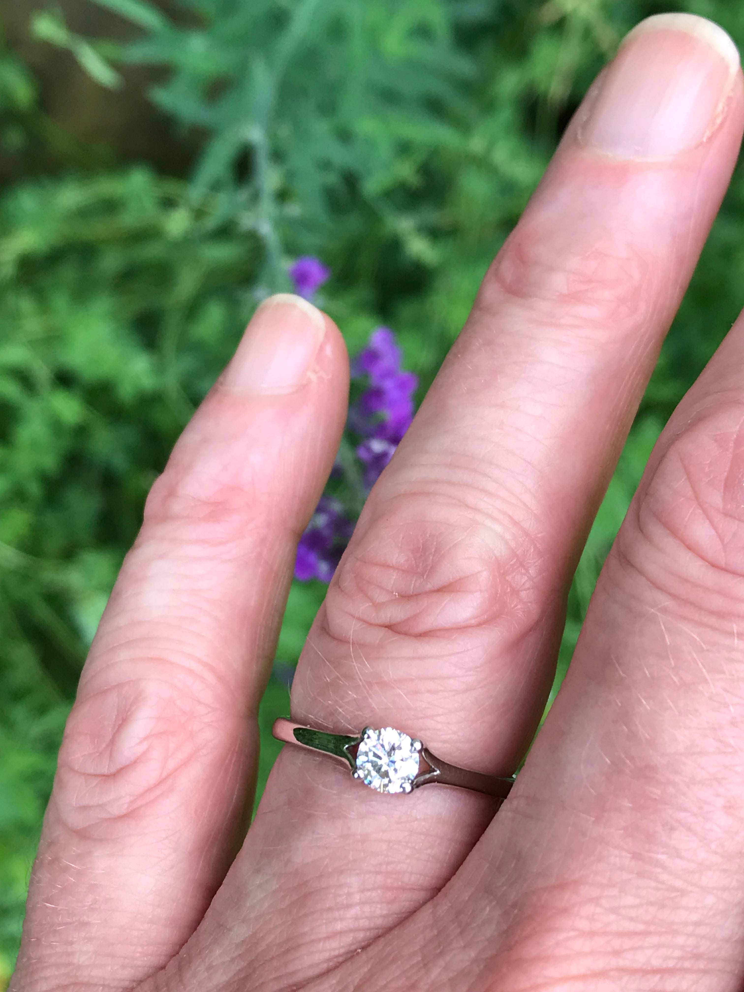 0.30ct Platinum 4-Prong Brilliant Cut Certified Natural Diamond Ring - EVS2 Clarity, Perfect for Engagement, Wedding & Anniversary Gifts