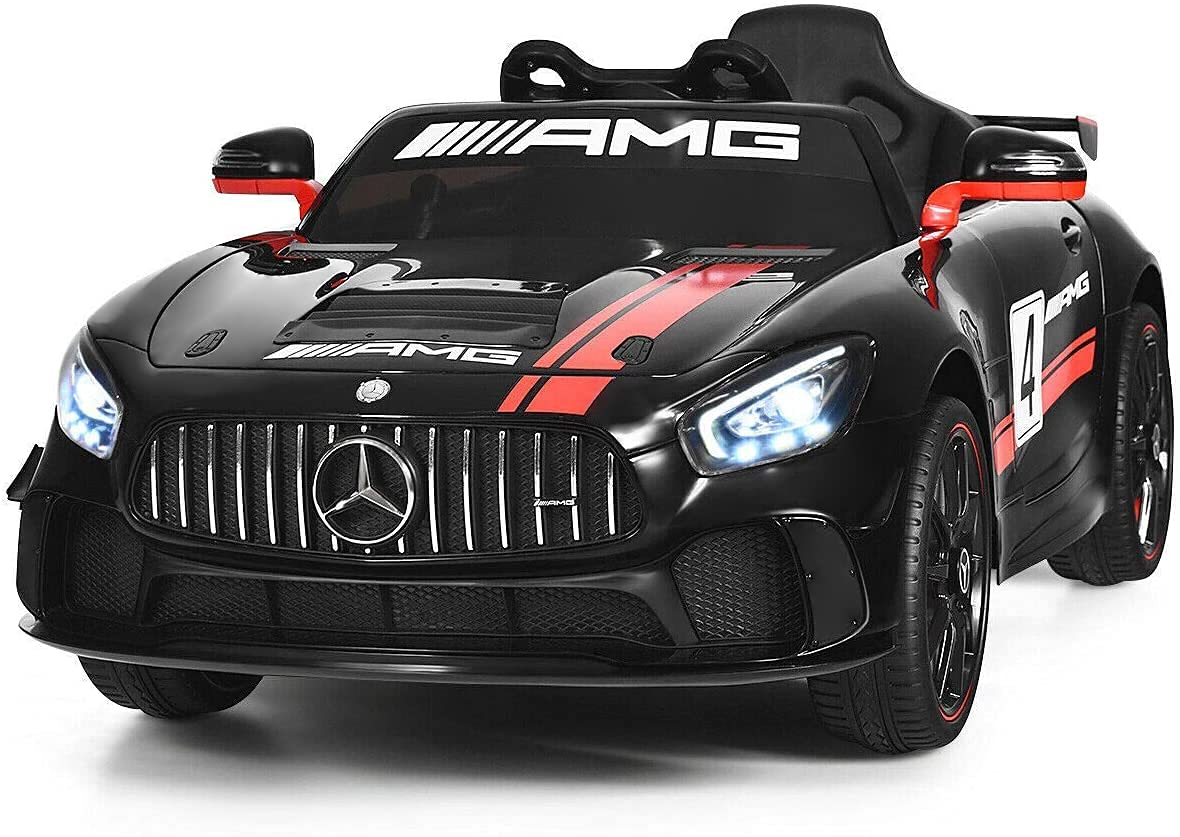 Track Seven Kids Electric Ride-On Car - 12V Licensed Mercedes Benz AMG GT Toy Vehicle with Remote Control | MP3/USB/TF Player | Toddler & Children's Toy Car for Indoor & Outdoor Play | Birthday Gift for Boys & Girls