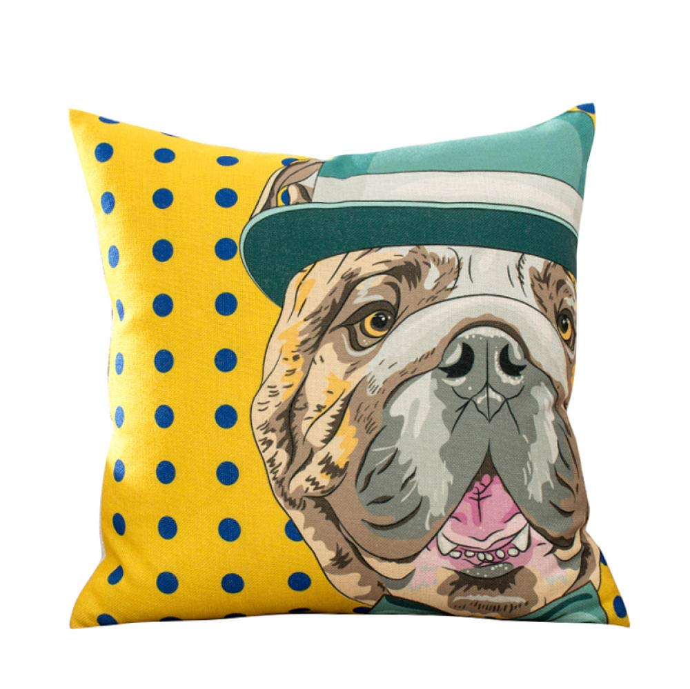QWE Cotton & Linen Square Pillow - 45x45cm for Bedroom, Sofa & Office Nap | Comfortable Home & Living Room Cushion