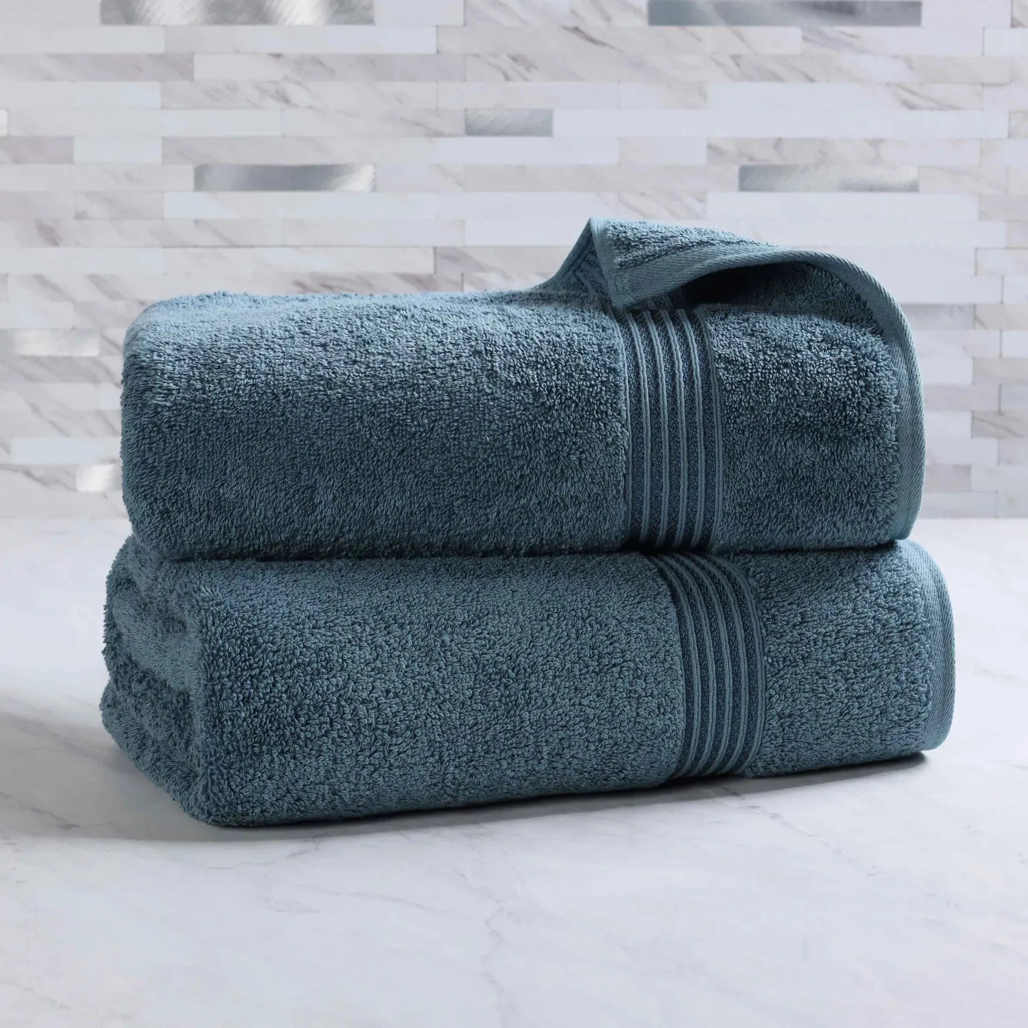 Premium Egyptian Cotton Bath Towel Set of 2 - Ultra Soft & Highly Absorbent Luxury Bath Sheets for Spa, Hotel & Home Use - 100% Heritage Cotton (White)