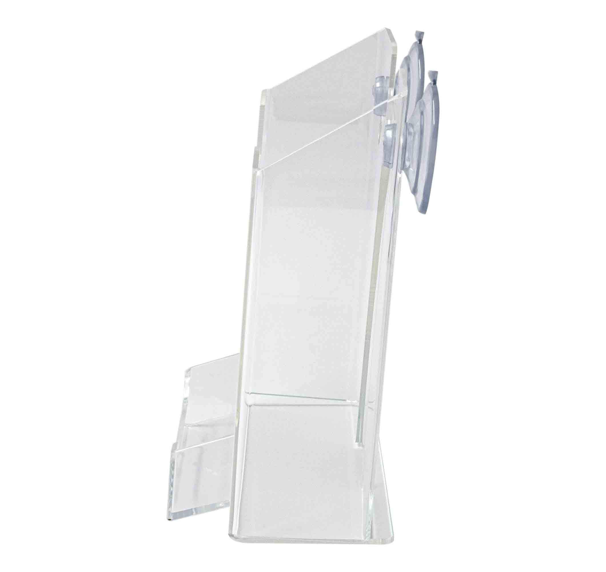 4 Pack Clear Acrylic Suction Cup Brochure Holders - Vertical Bifold Window & Glass Wall Display Caddy for 5.5