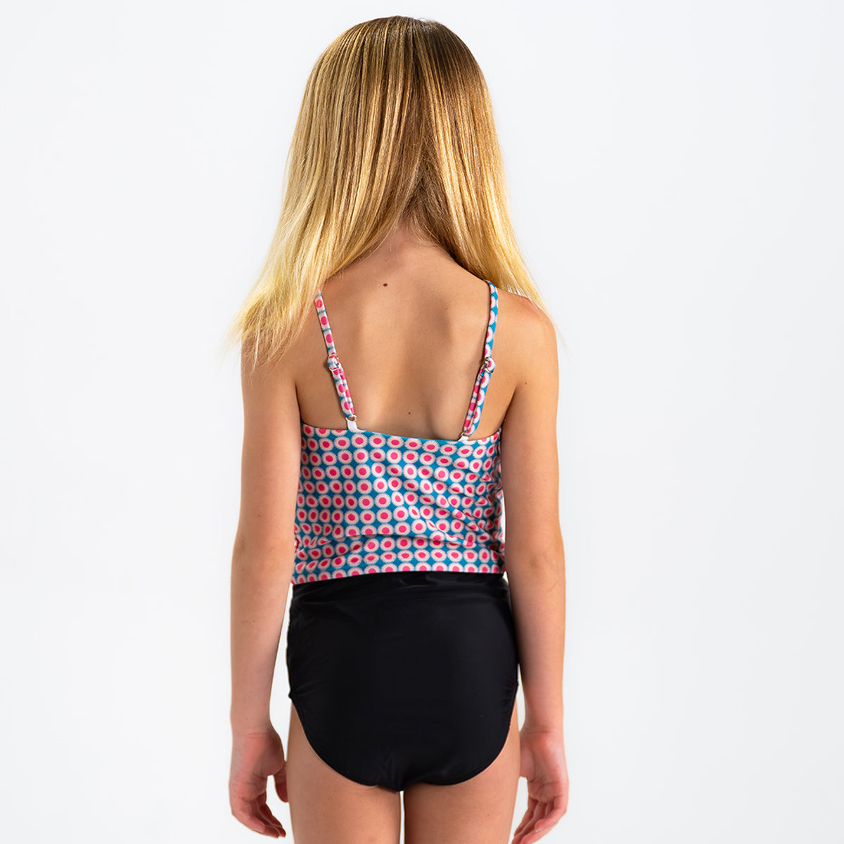 Girls High Neck Crop Tankini Top - Stylish Swimwear for Beach, Pool & Summer Activities