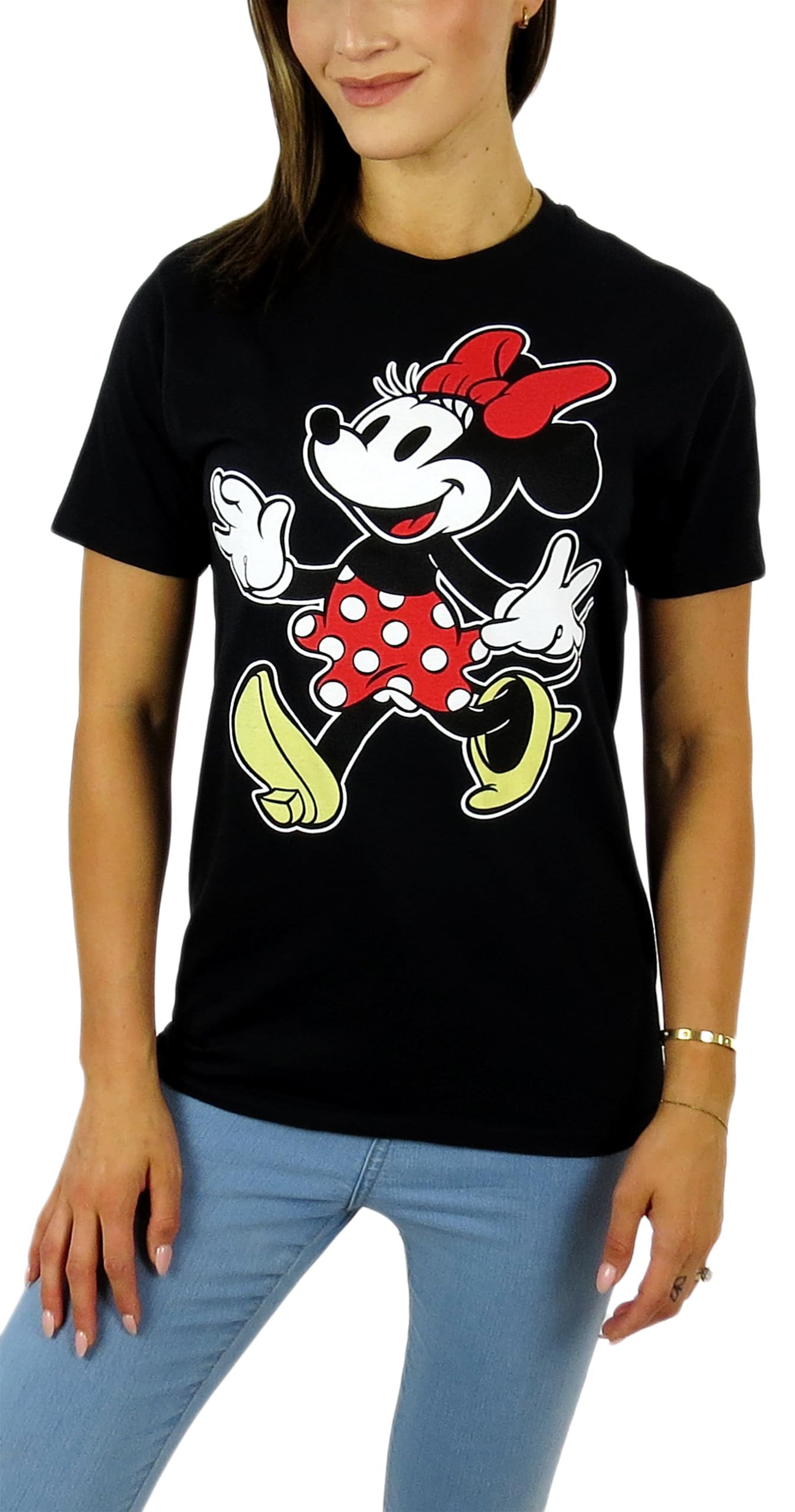 Disney Women's Minnie Mouse Graphic T-Shirt - Cute Casual Short Sleeve Top for Disney Fans | Perfect for Theme Parks, Outings & Everyday Wear
